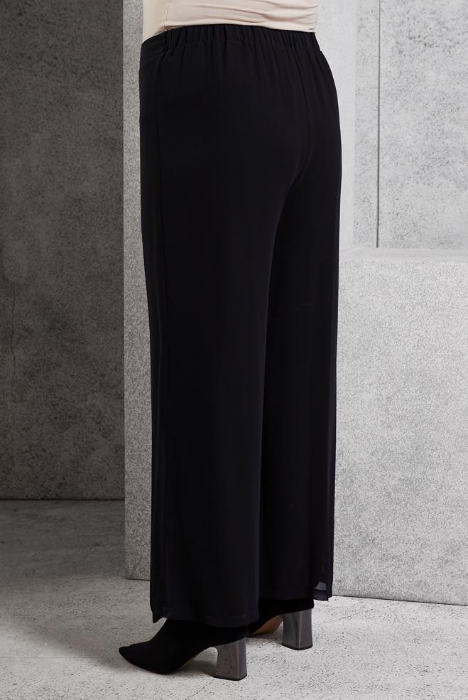 Tesettür giyim SİYAH BÜYÜK BEDEN ŞİFON PANTOLON 70210 - ALVİNA