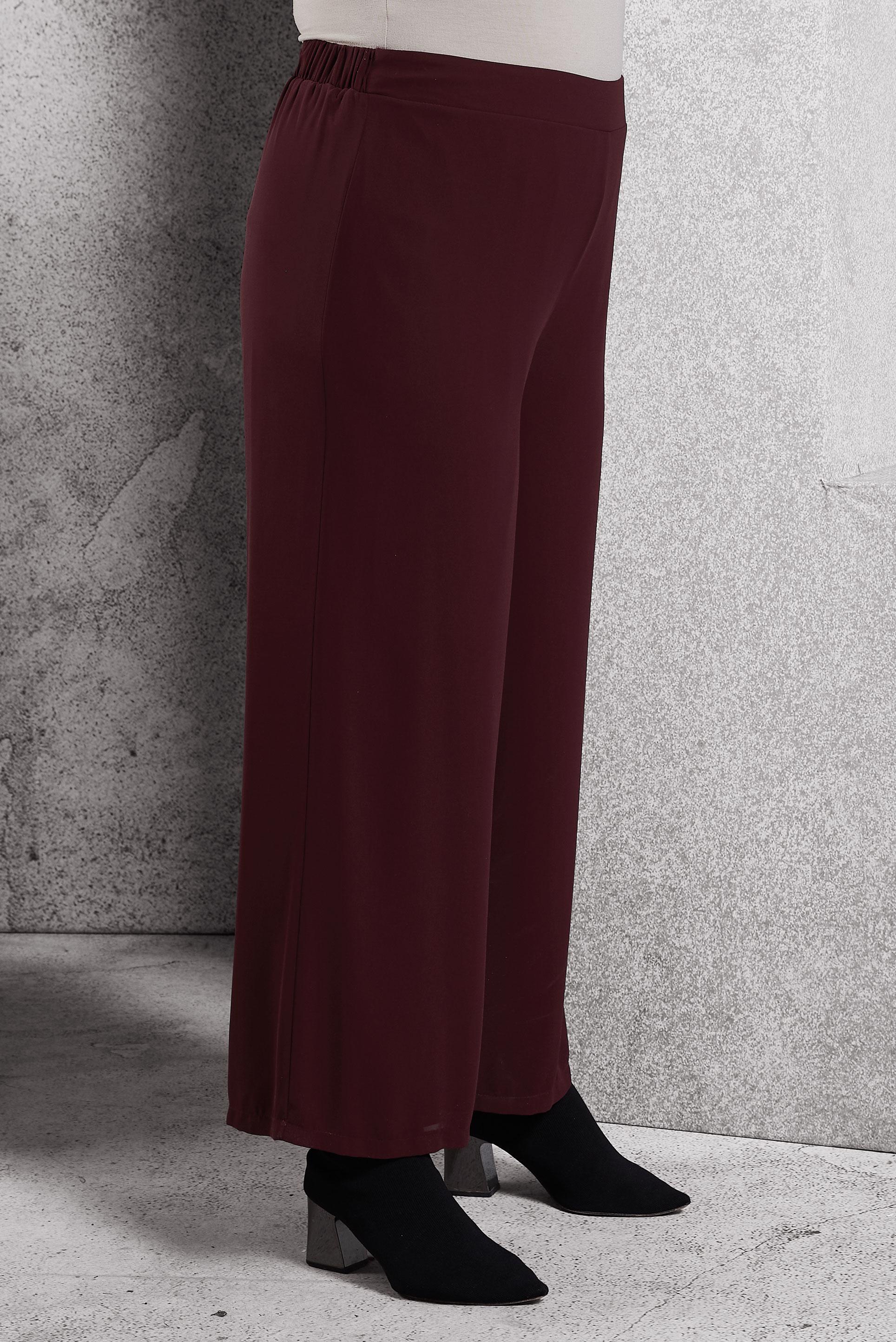 Vêtements hijab ROUGE BORDEAUX PANTALON EN MOUSSELINE GRANDE TAILLE 70210