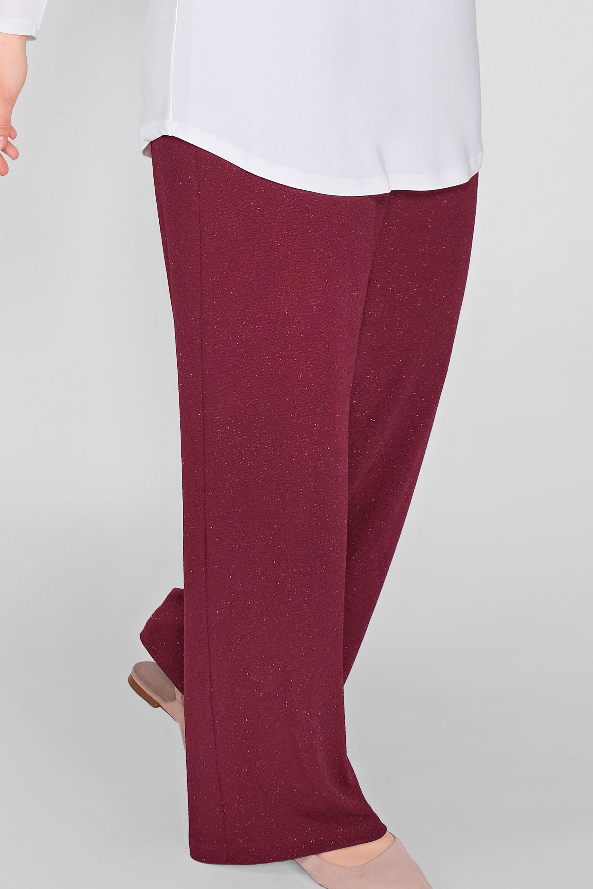 Tesettür giyim BORDO BELİ LASTİKLİ SİMLİ PANTOLON 70212