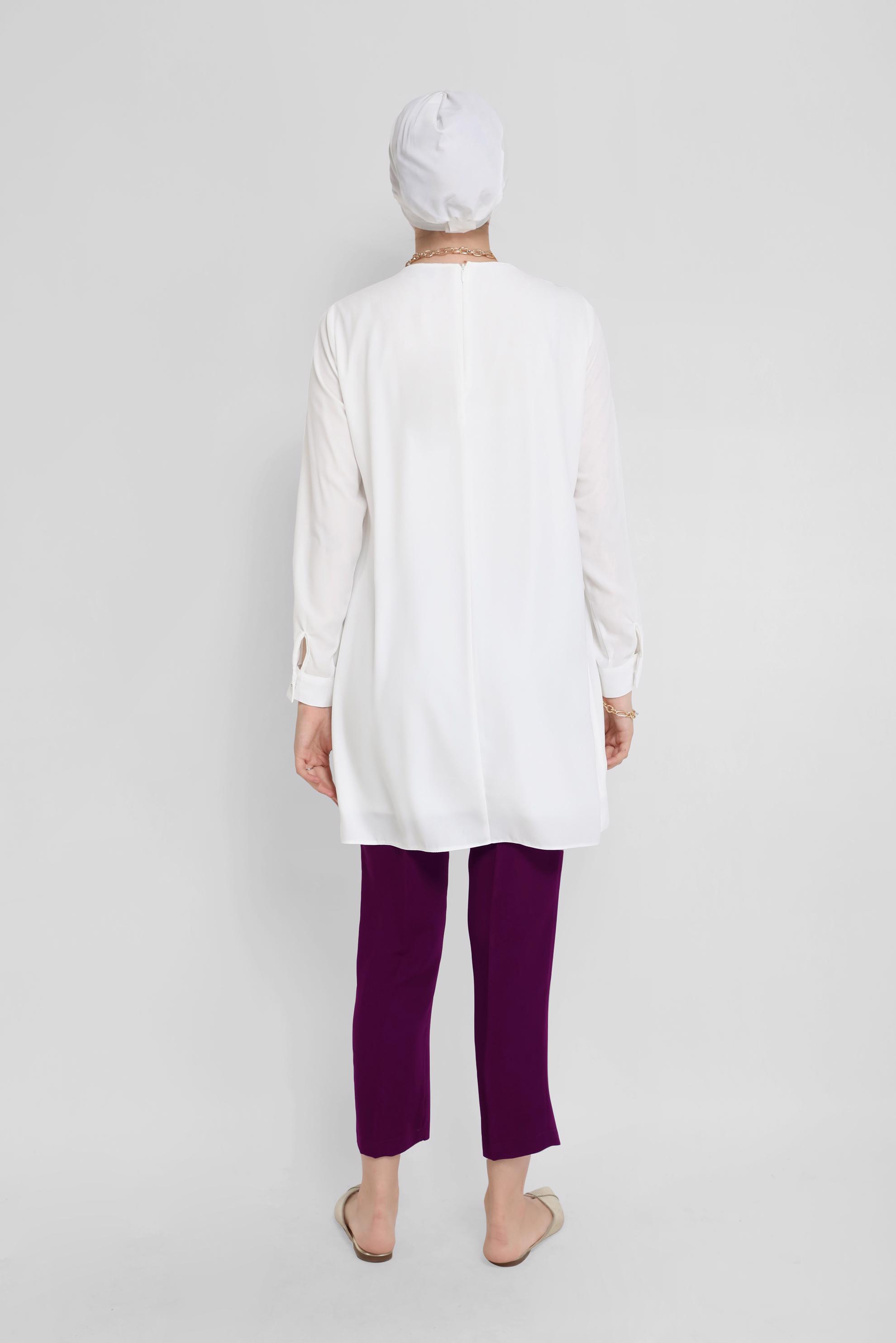 Tesettür giyim MOR YÜKSEK BEL PANTOLON 70213