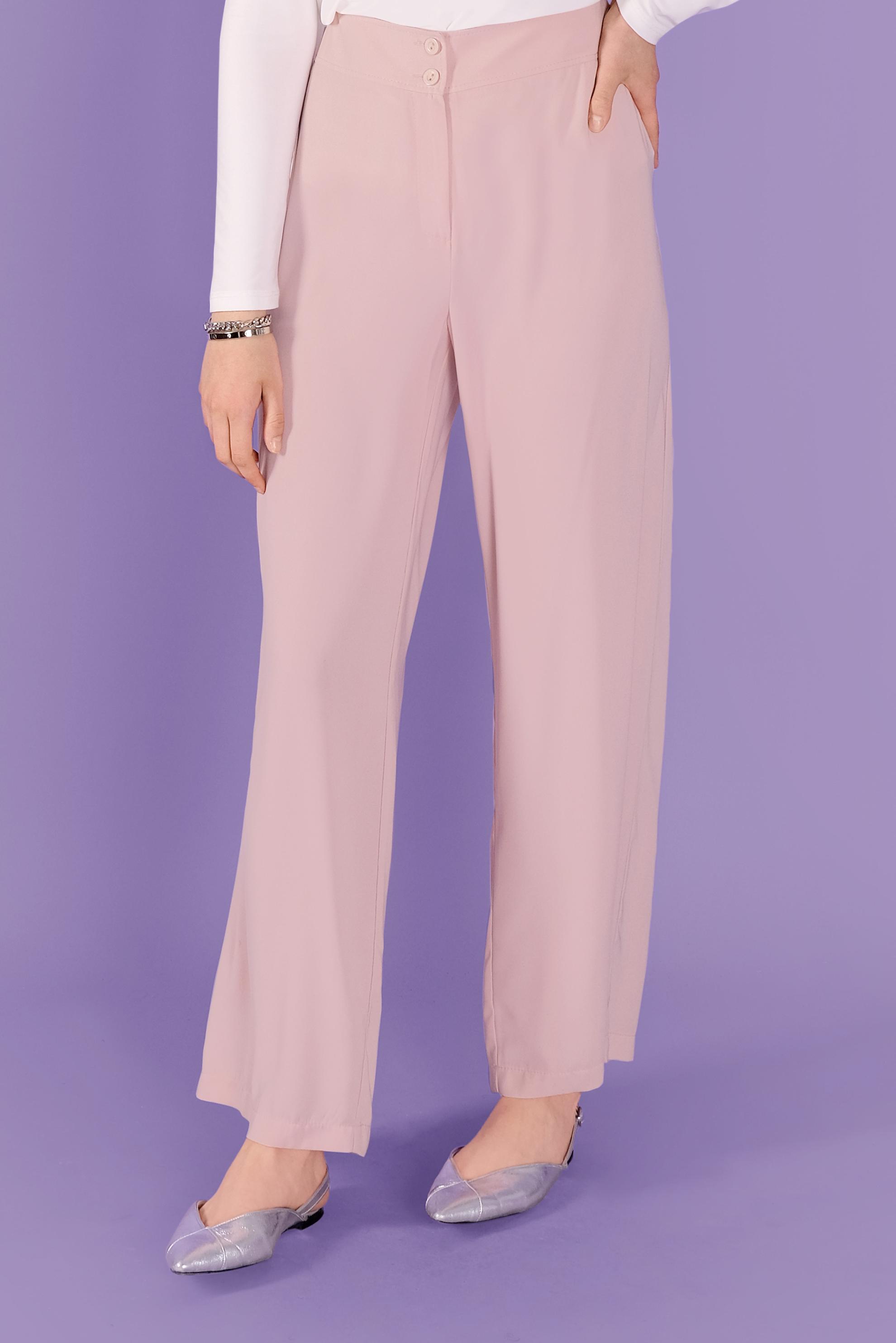 Tesettür giyim PUDRA BOL PAÇALI YÜKSEK BEL PANTOLON 70214 