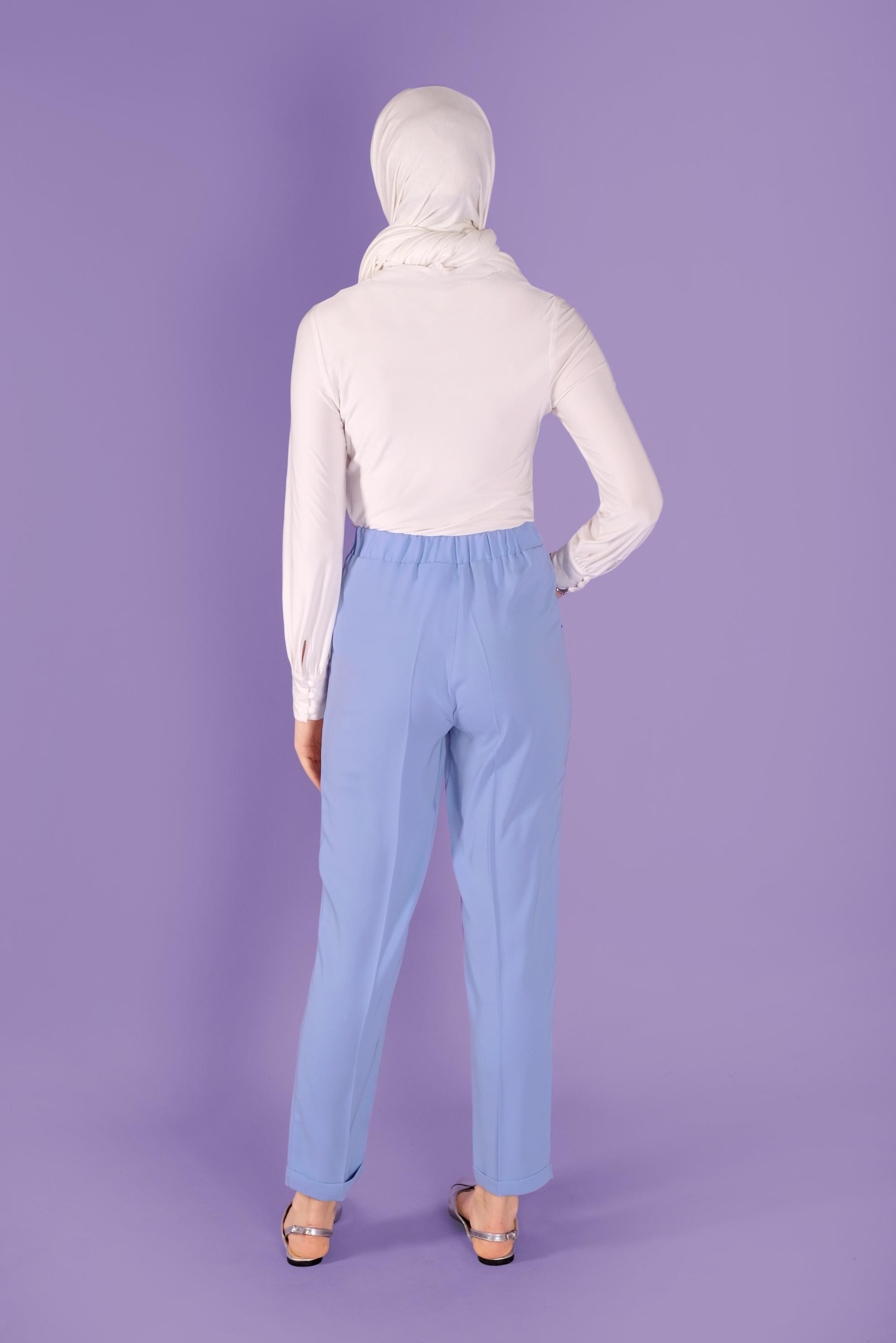 Tesettür giyim MAVİ HAVUÇ KESİM  PANTOLON 70217 