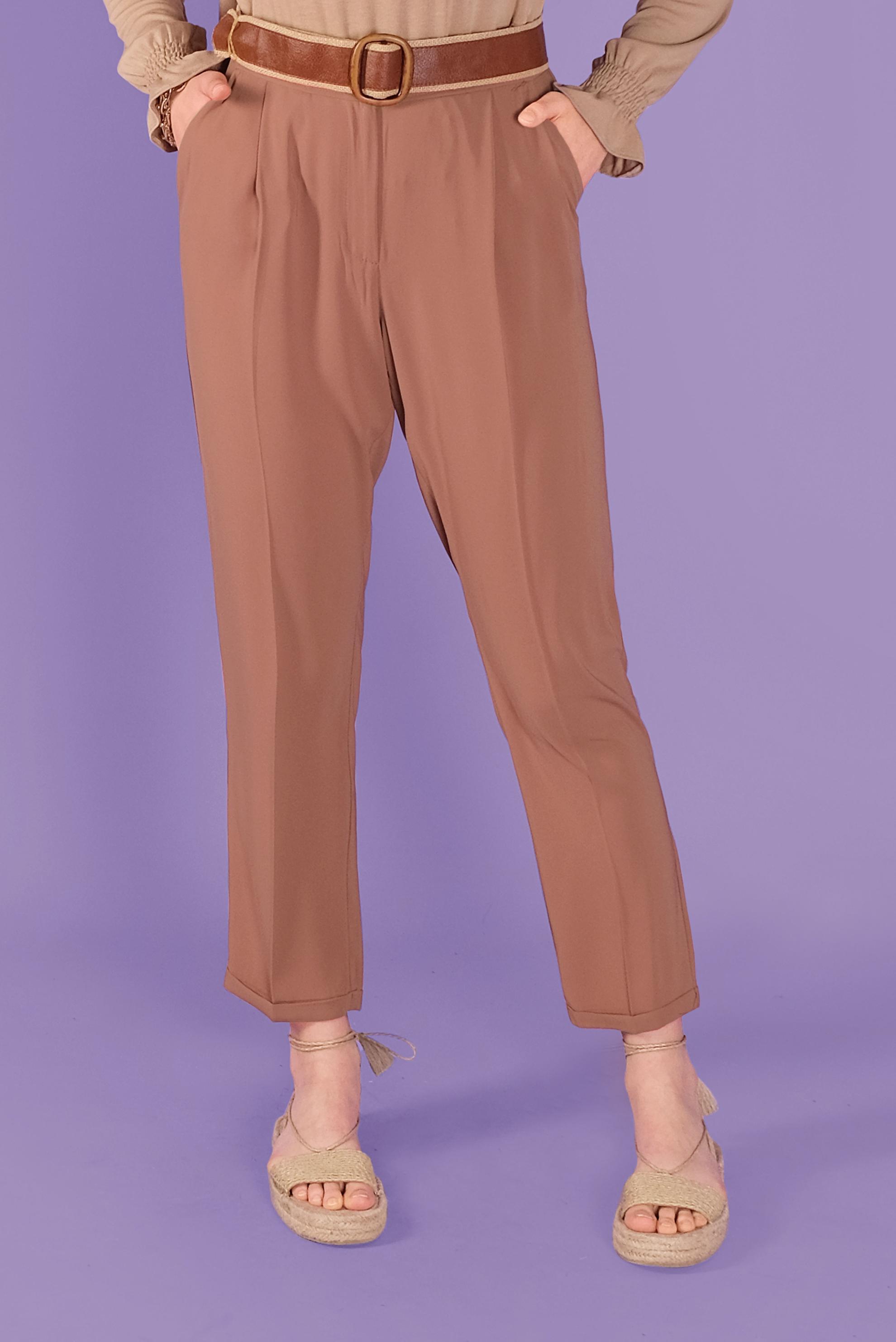 Tesettür giyim KAHVE HAVUÇ KESİM  PANTOLON 70217 