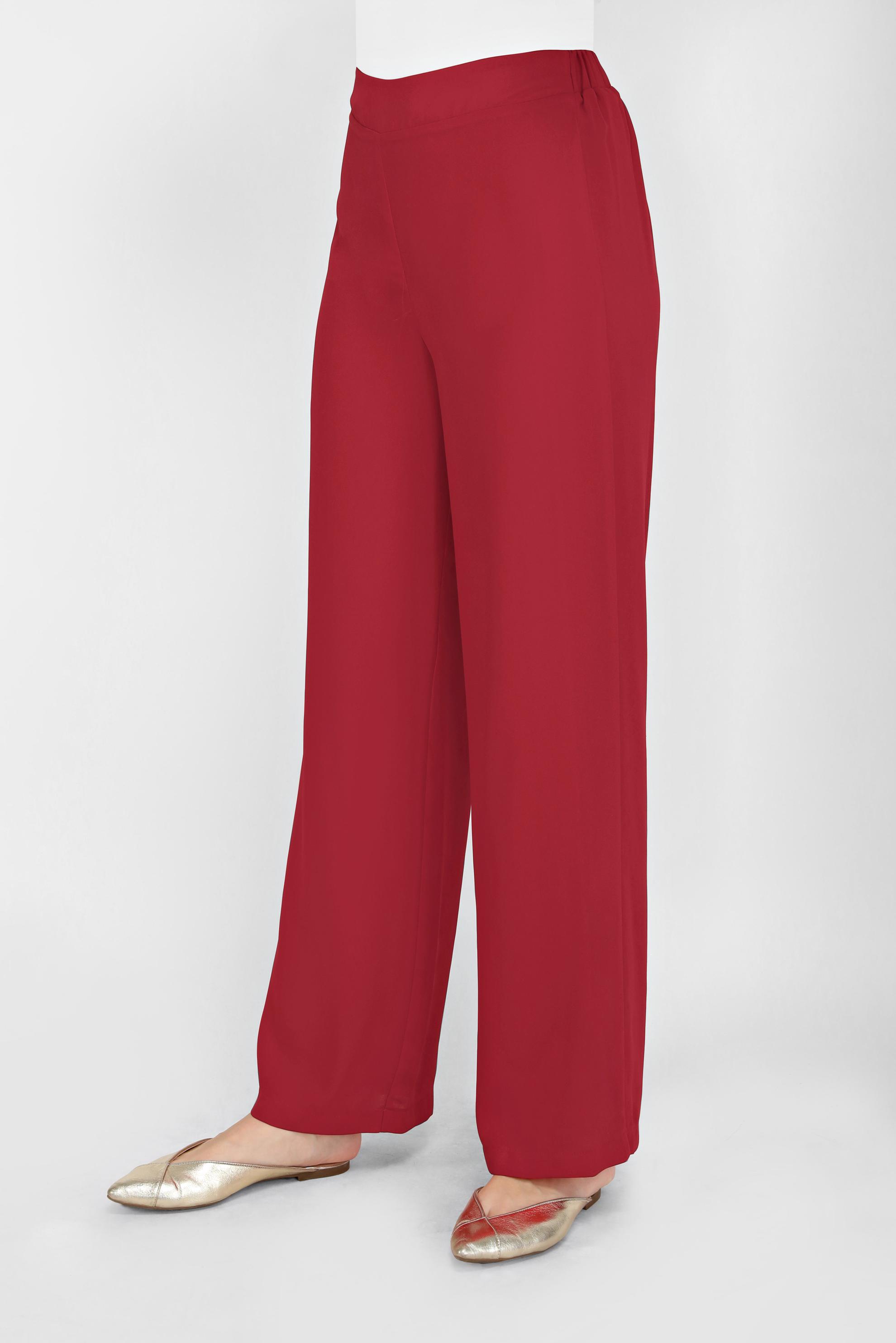 Tesettür giyim KIRMIZI BELİ LASTİKLİ PANTOLON 70218 