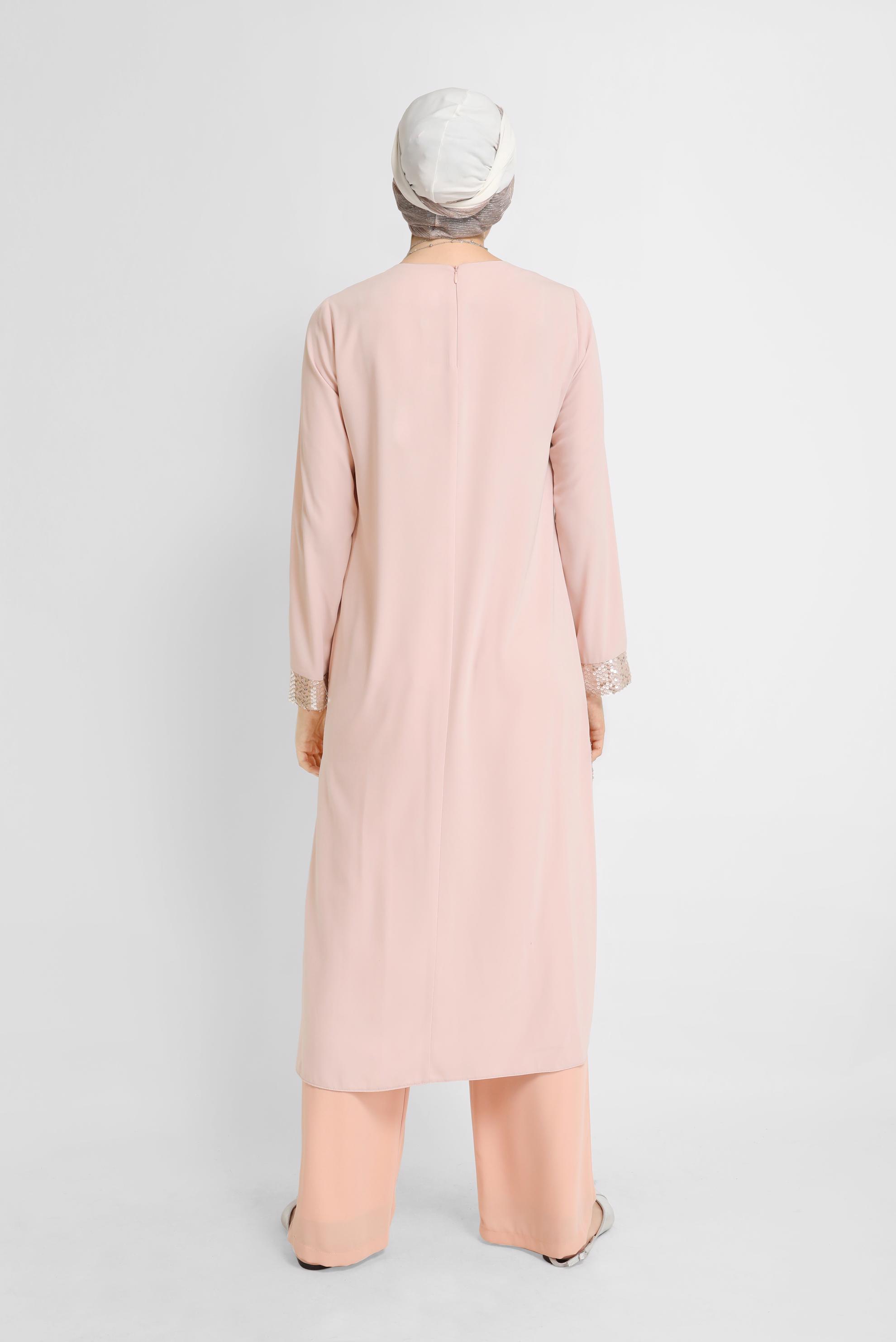 Tesettür giyim PUDRA BELİ LASTİKLİ PANTOLON 70218 