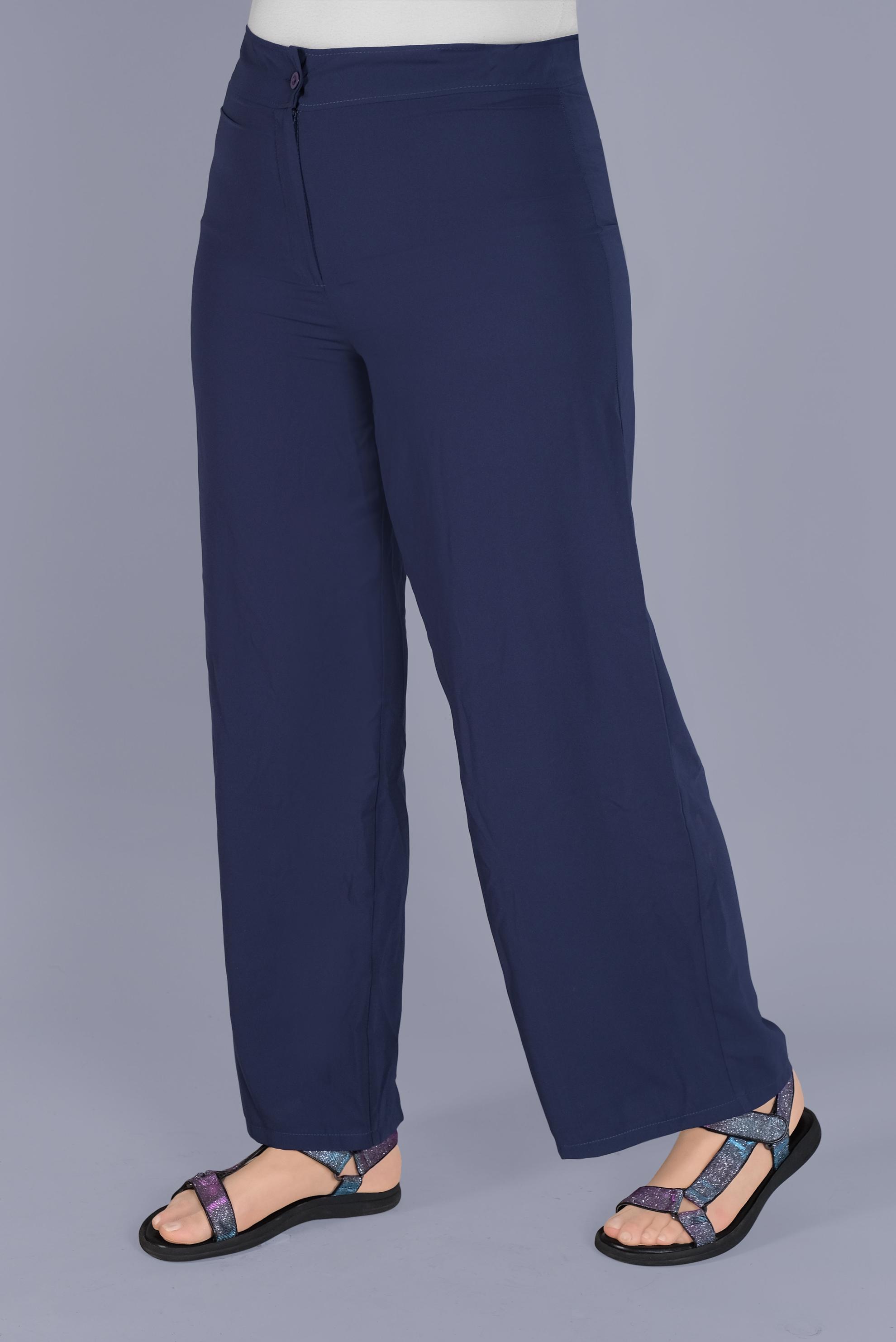 Tesettür giyim LACİVERT GENİŞ PAÇA BÜYÜK BEDEN PANTOLON 70222 