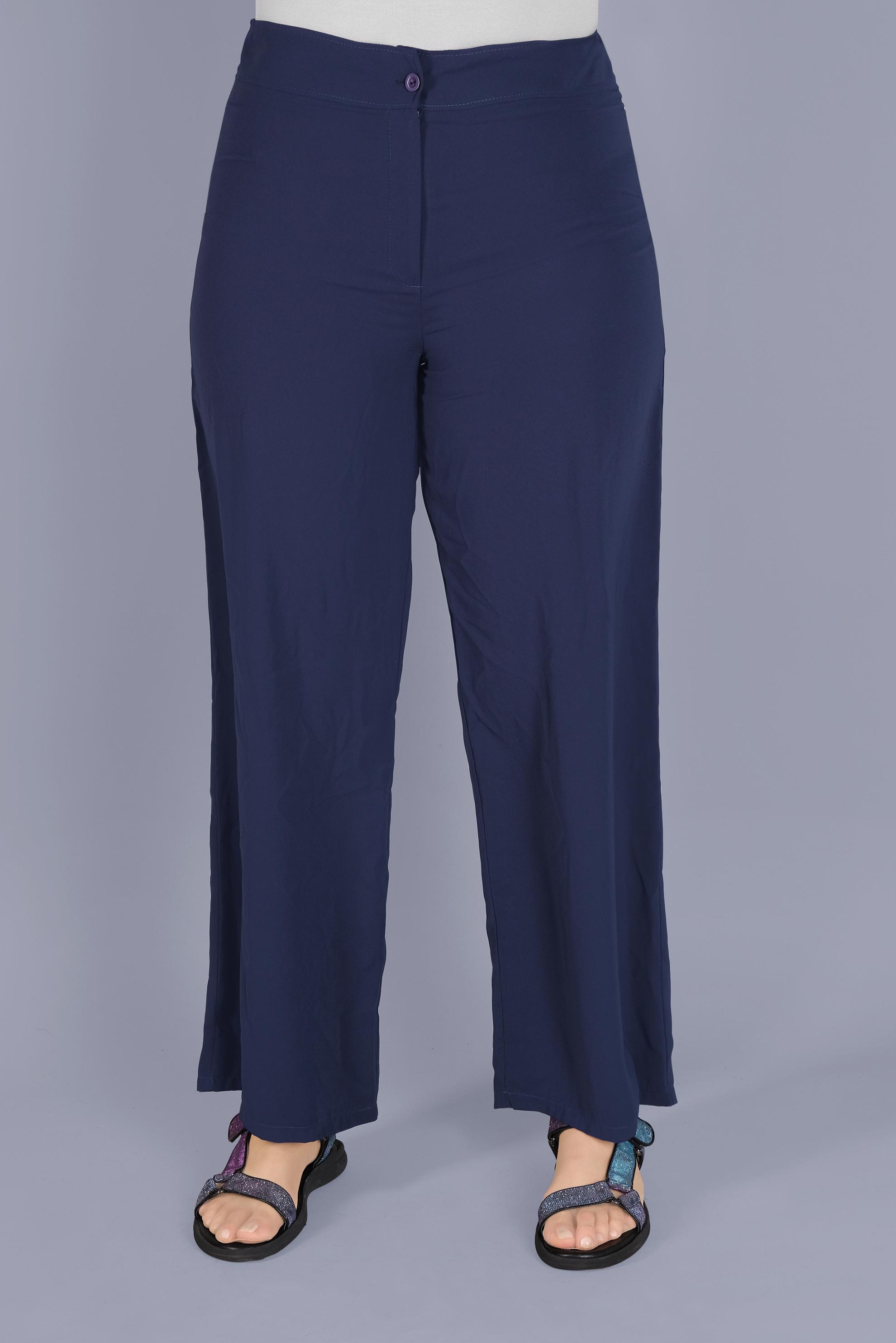 Tesettür giyim LACİVERT GENİŞ PAÇA BÜYÜK BEDEN PANTOLON 70222 