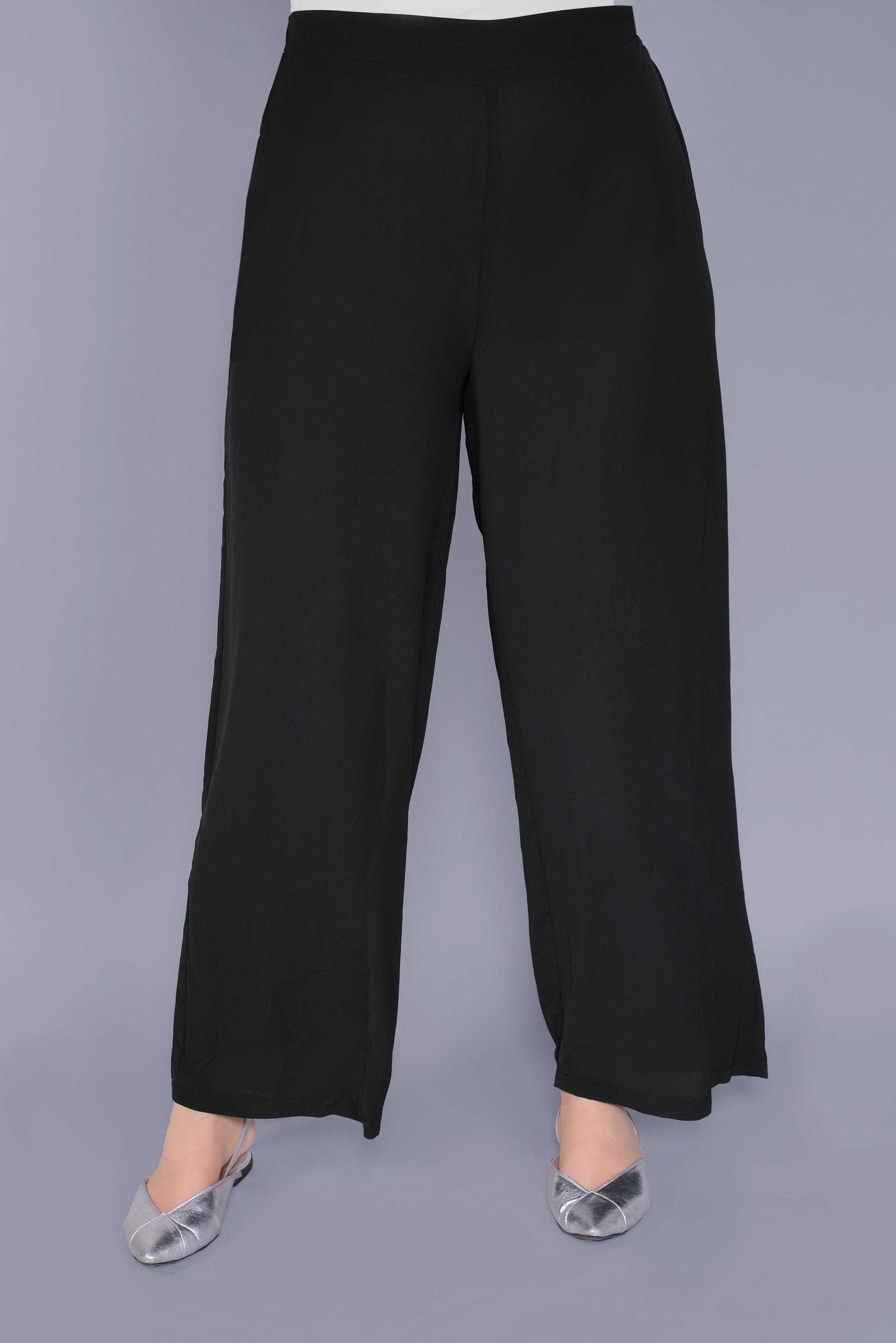 Tesettür giyim SİYAH BELİ LASTİKLİ PANTOLON 70224 