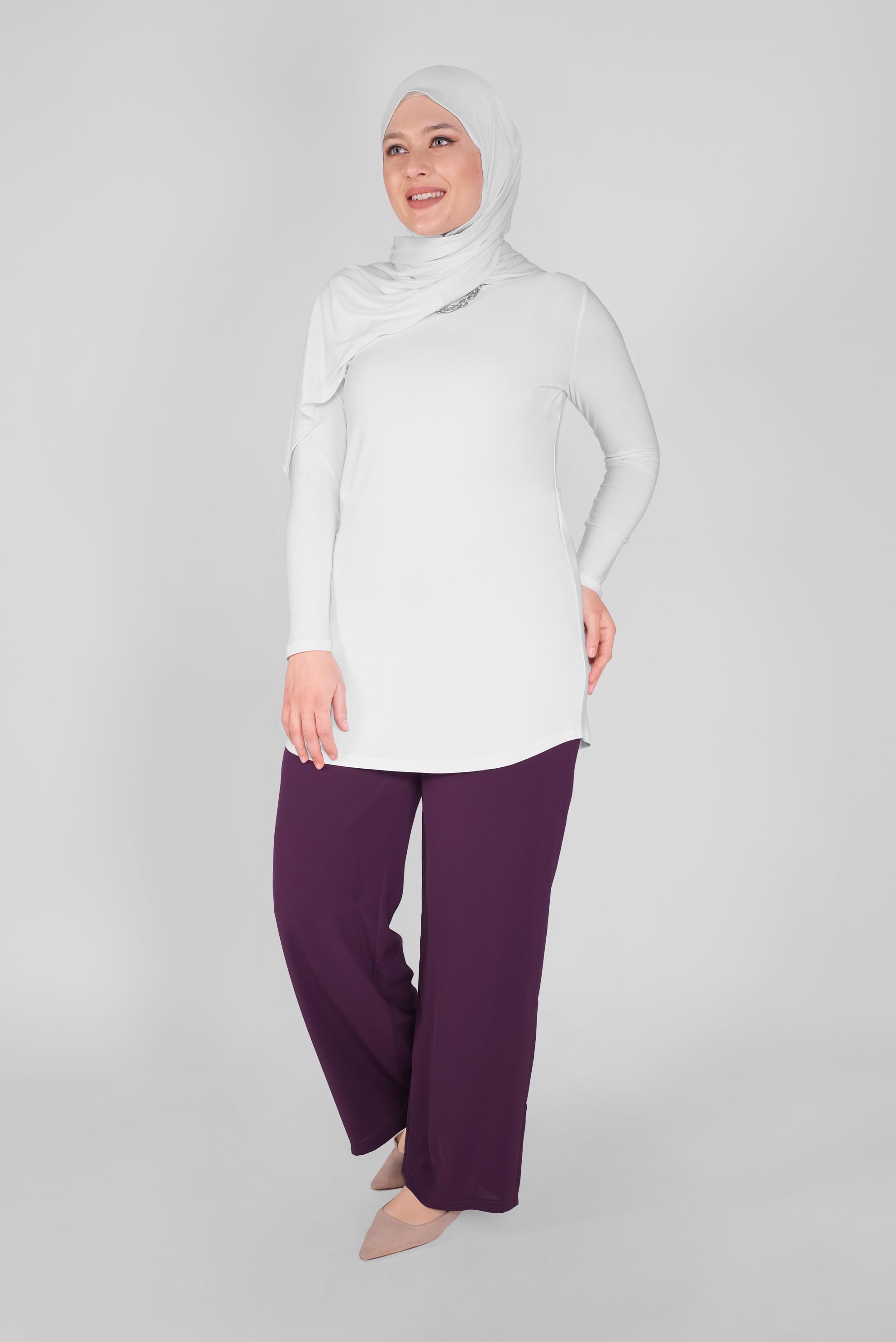 Tesettür giyim MÜRDÜM BELİ LASTİKLİ PANTOLON 70224 