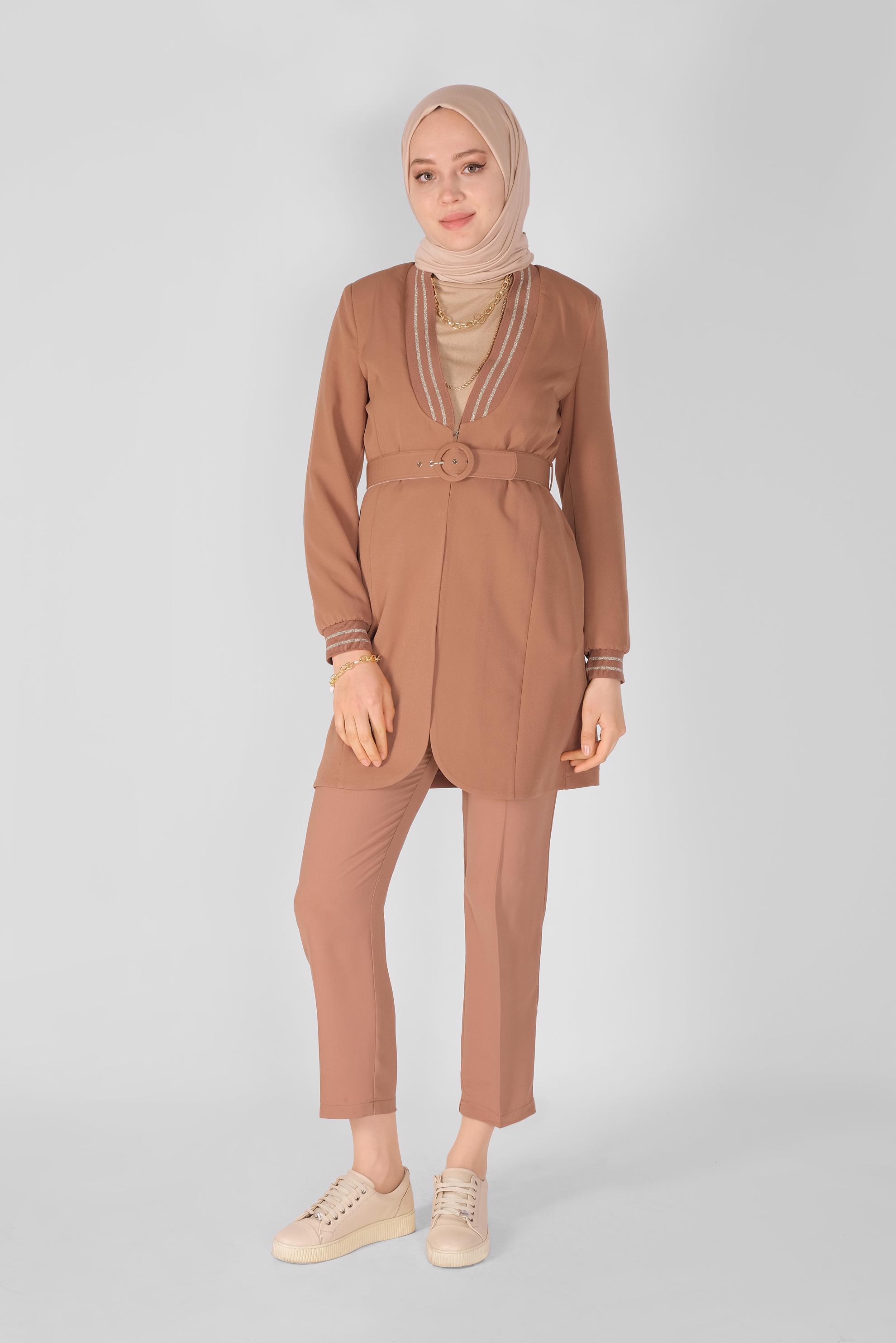 Tesettür giyim KAHVE HAVUÇ PANTOLON 70229 