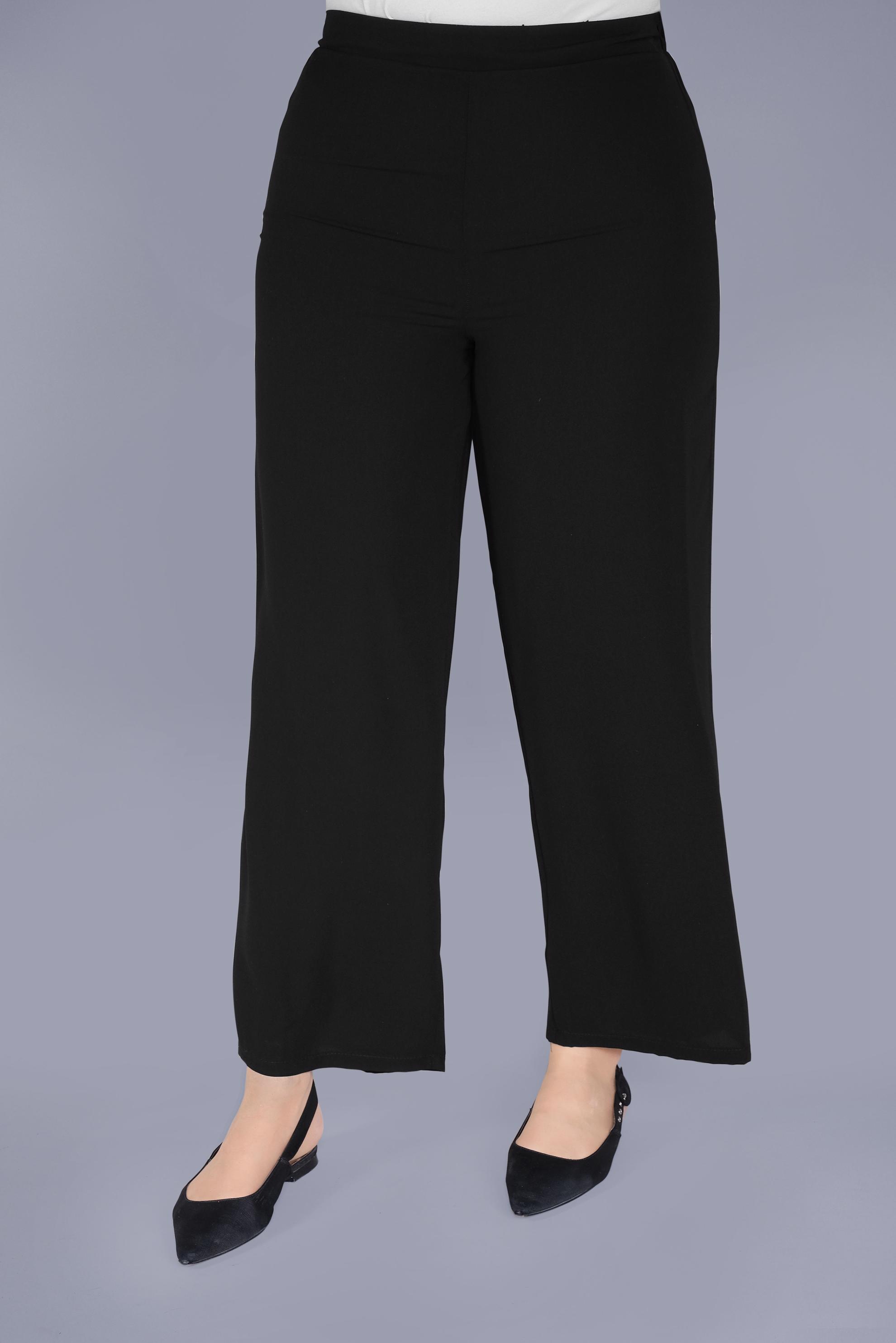 Tesettür giyim SİYAH GENİŞ PAÇA PANTOLON 70231 