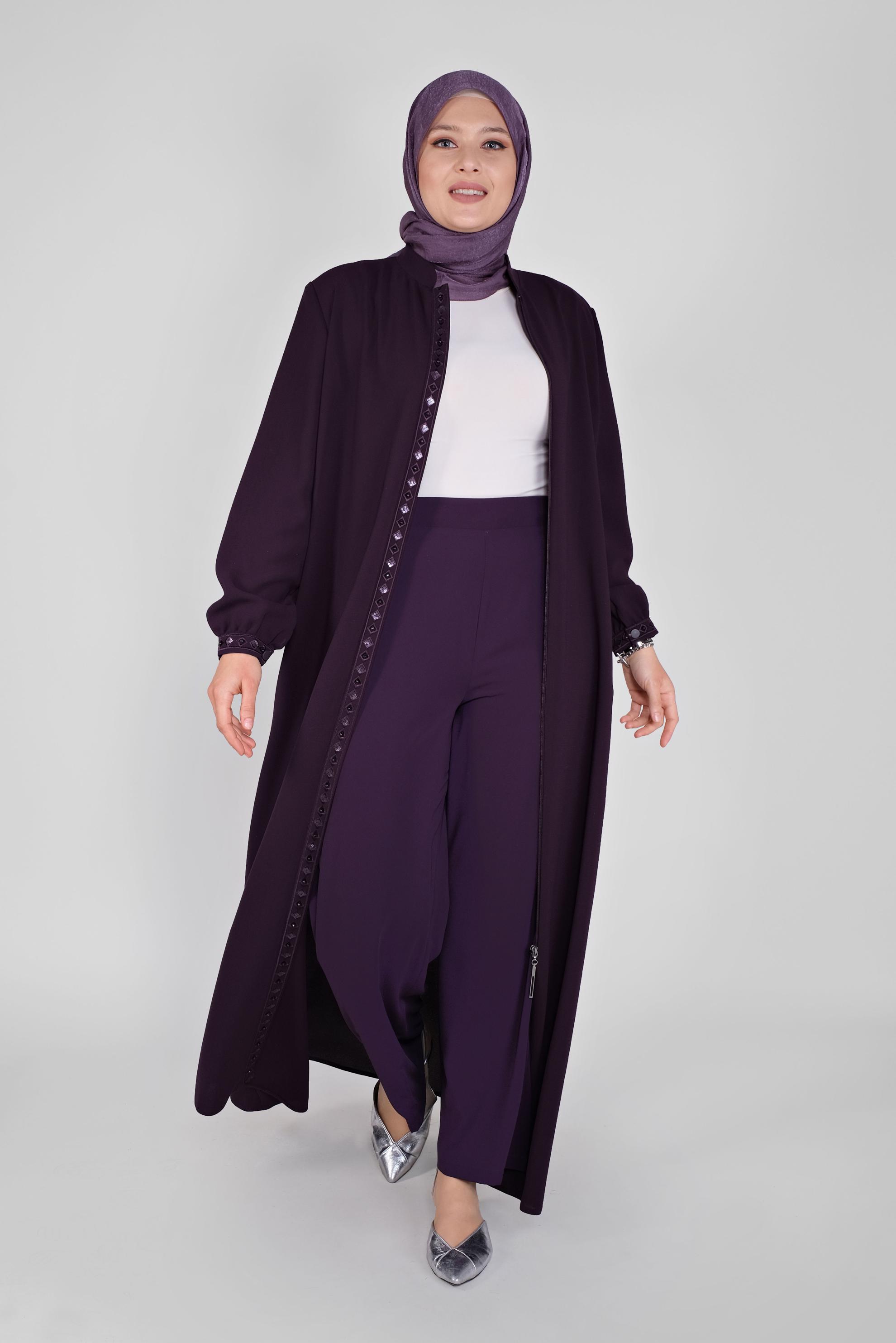 Tesettür giyim MOR GENİŞ PAÇA PANTOLON 70231 