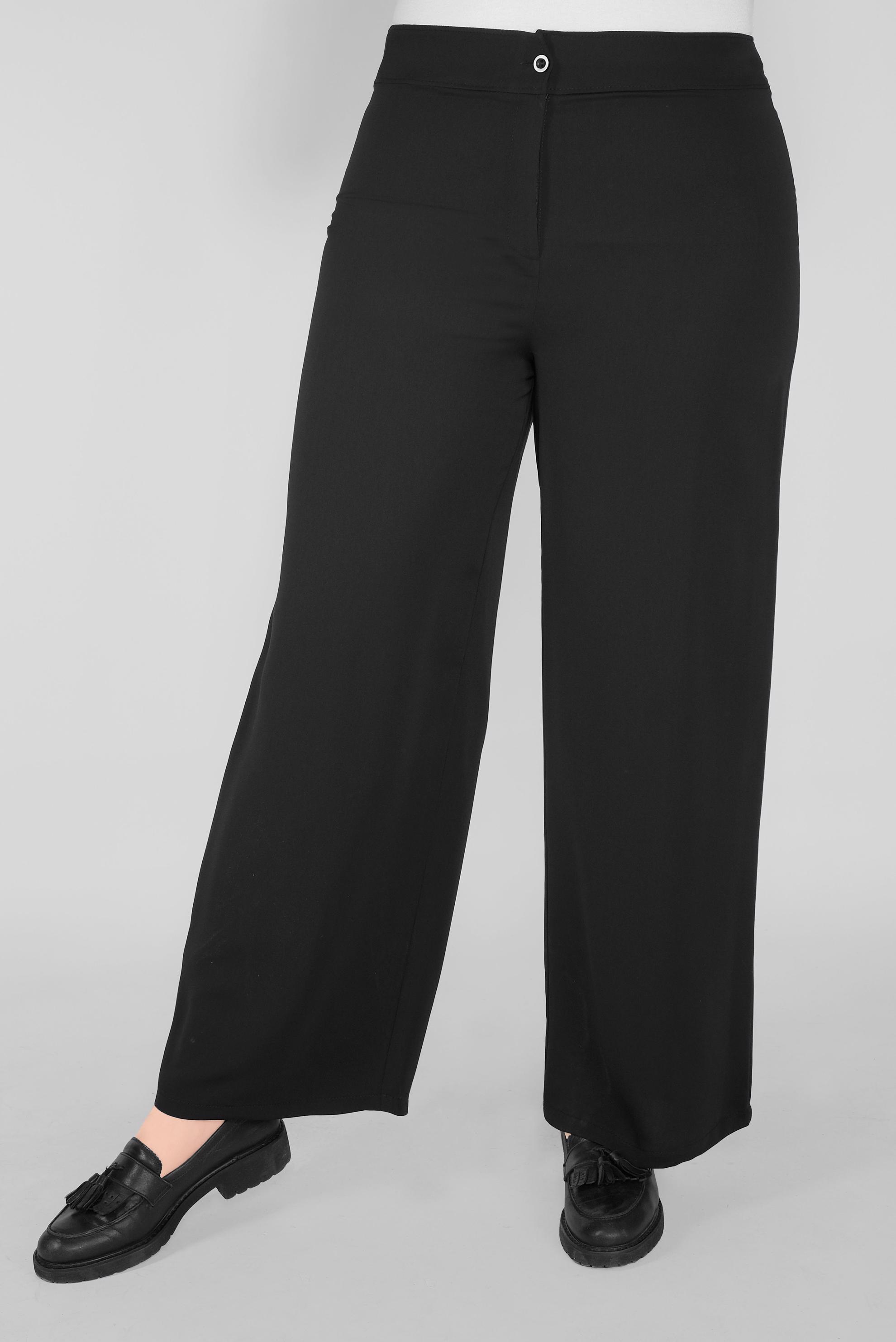 Tesettür giyim SİYAH GENİŞ PAÇA  FERMUARLI PANTOLON 70232 