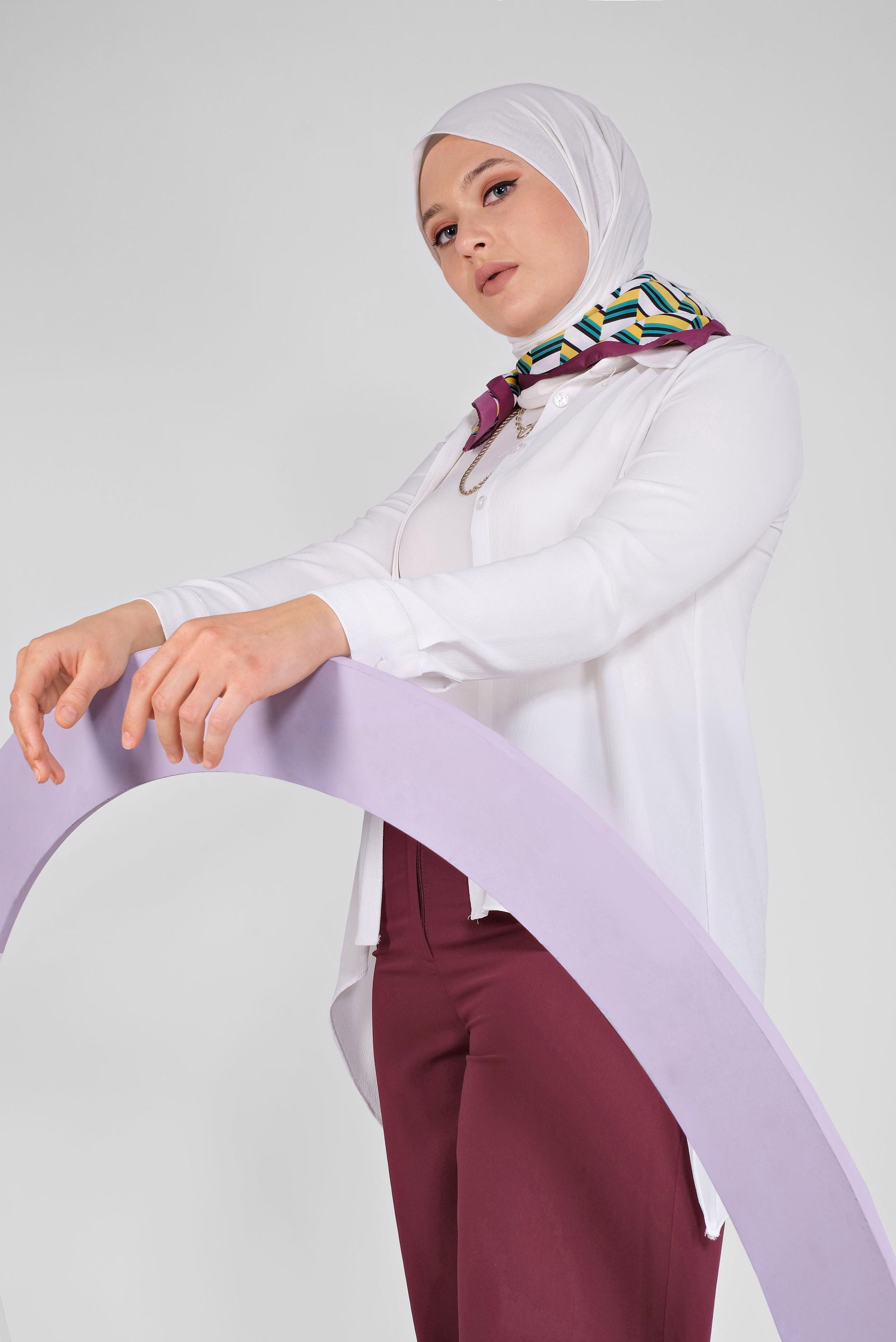 Vêtements hijab ROUGE BORDEAUX PANTALON LARGE À FERMETURE ÉCLAIR 70232