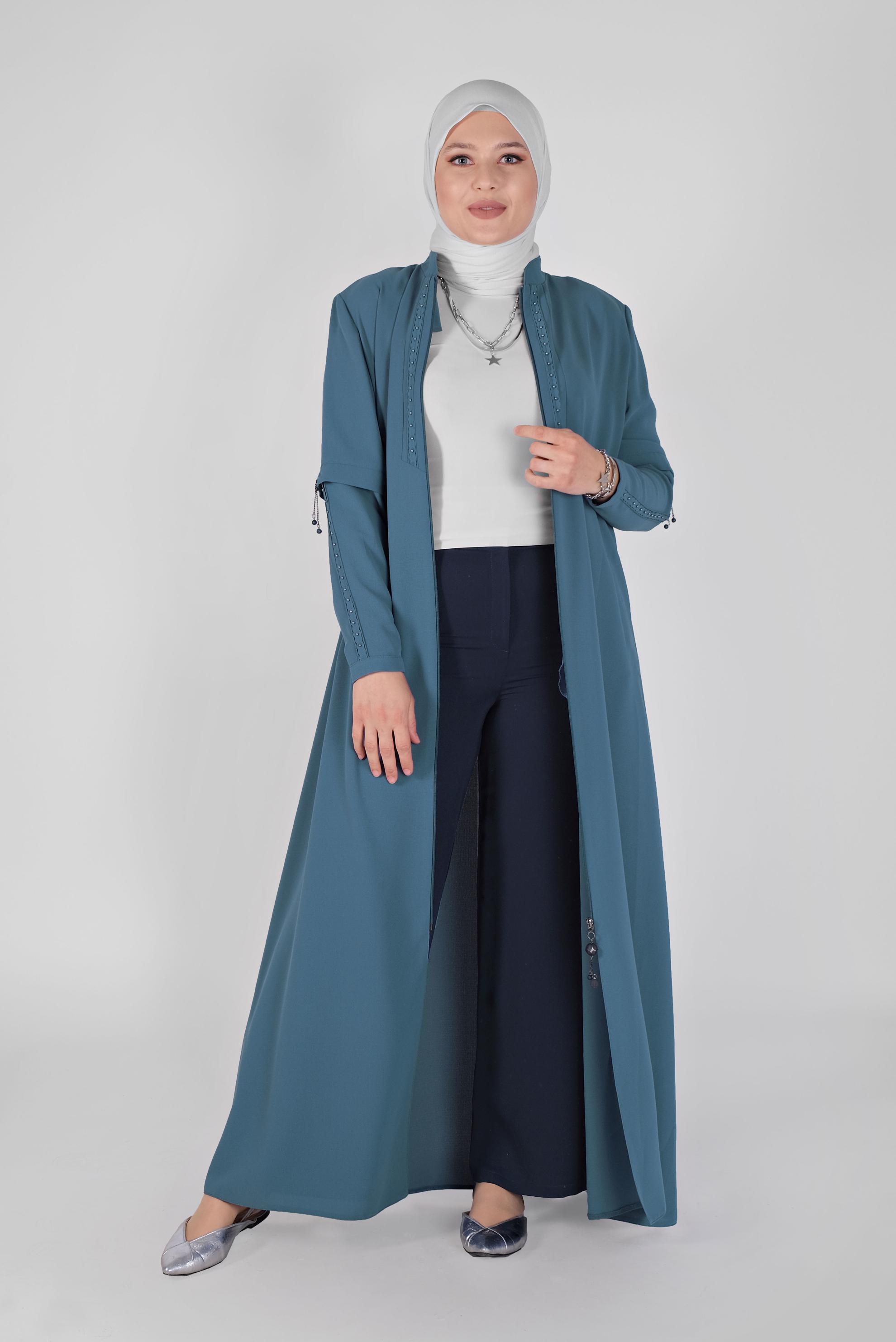 Vêtements hijab BLEU MARINE PANTALON LARGE À FERMETURE ÉCLAIR 70232