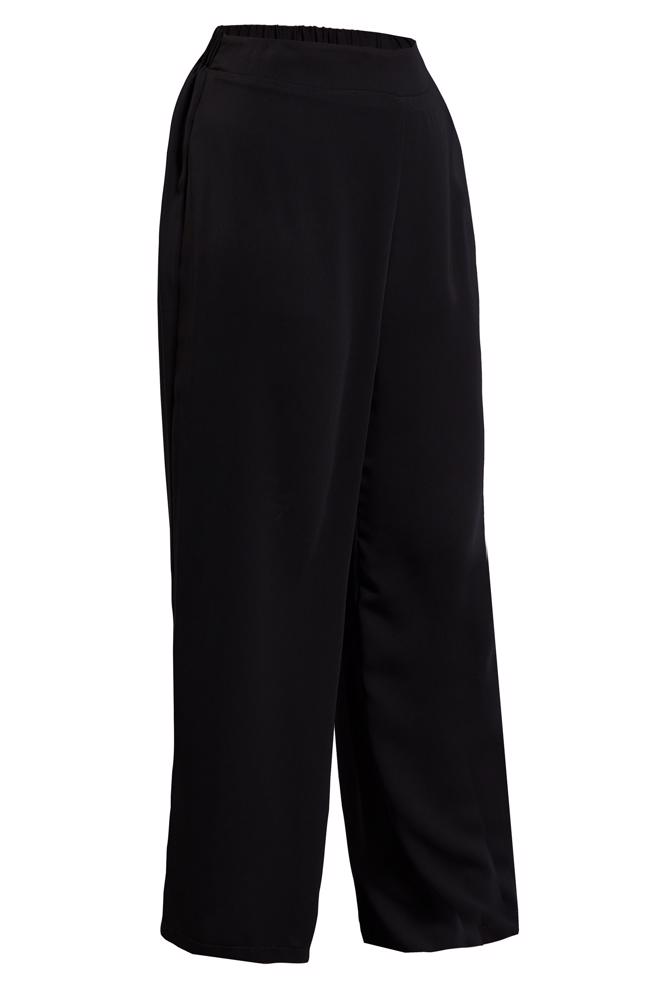 Tesettür giyim SİYAH GENİŞ PAÇA BÜYÜK BEDEN PANTOLON 70238 - ALVİNA