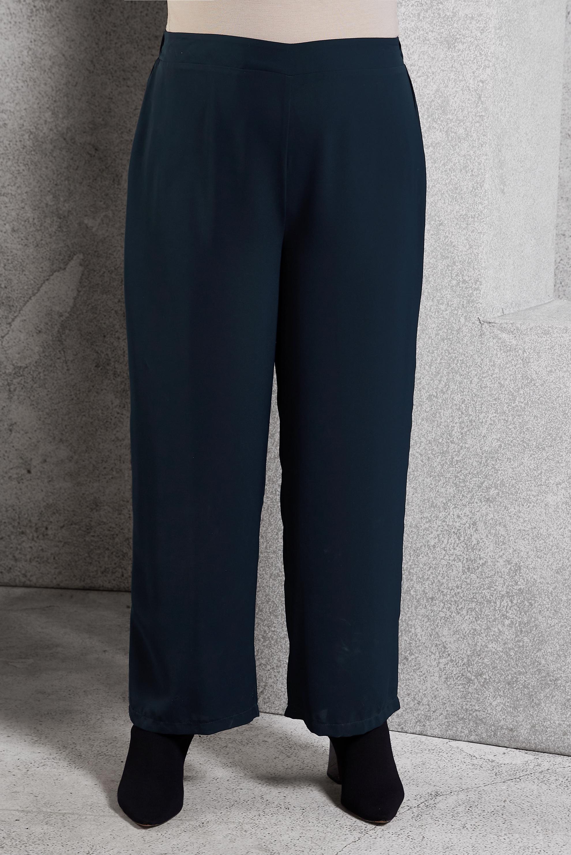 Tesettür giyim LACİVERT GENİŞ PAÇA BÜYÜK BEDEN PANTOLON 70238