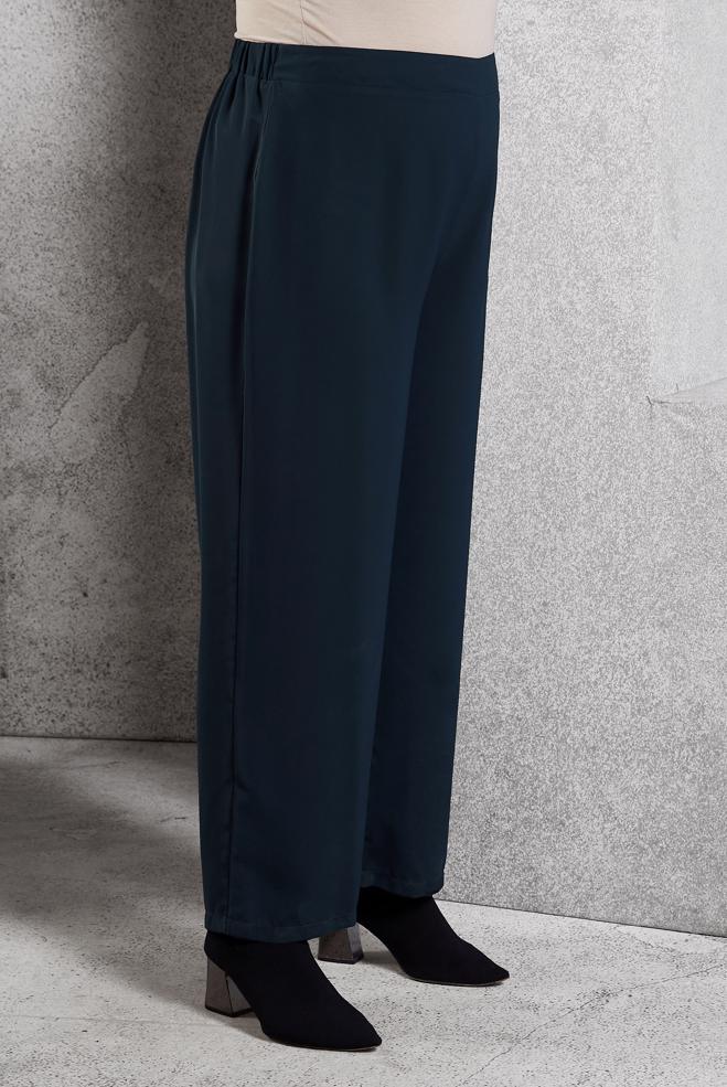 Tesettür giyim LACİVERT GENİŞ PAÇA BÜYÜK BEDEN PANTOLON 70238 - ALVİNA