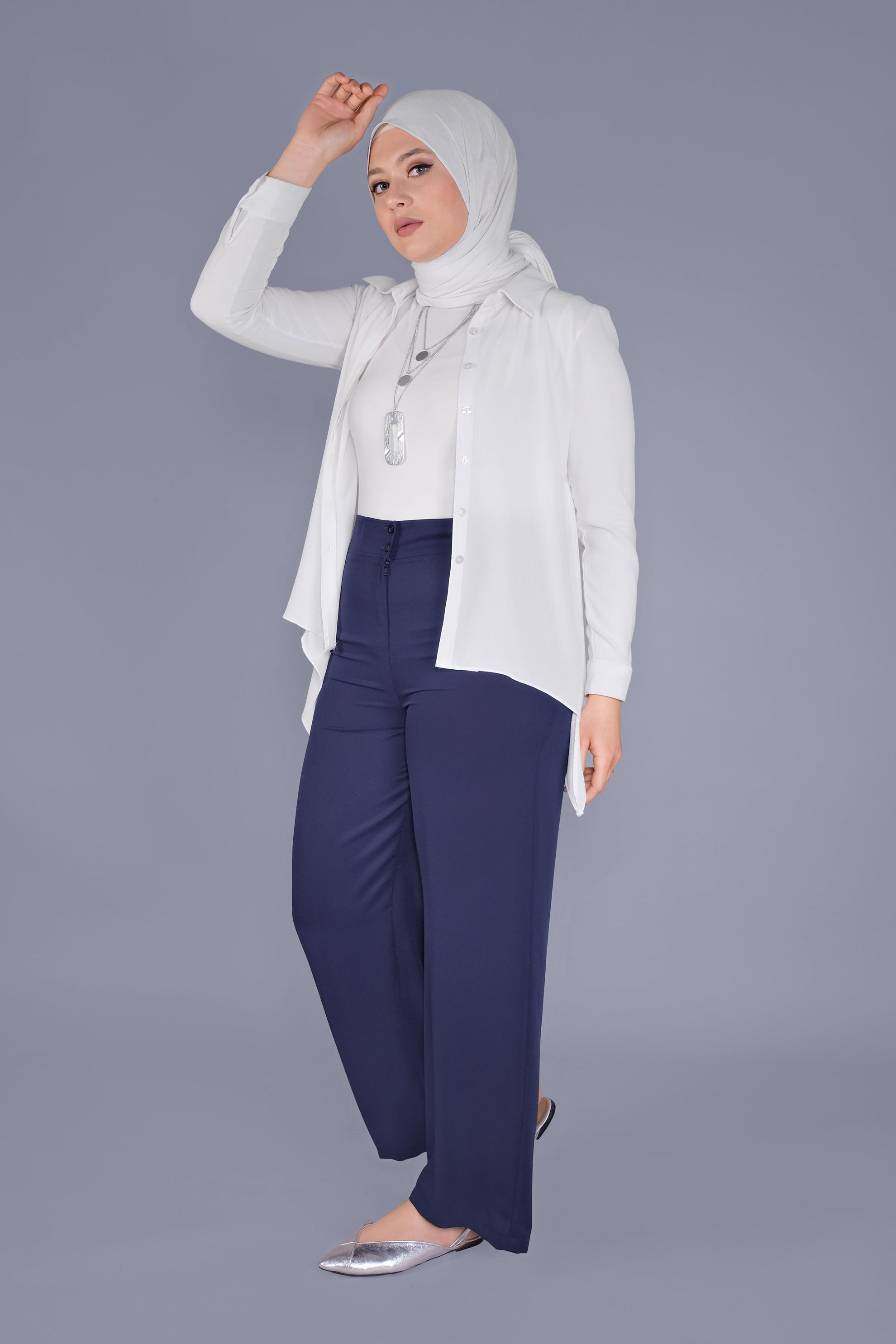 Tesettür giyim LACİVERT FERMUAR DETAYLI PANTOLON 70239 