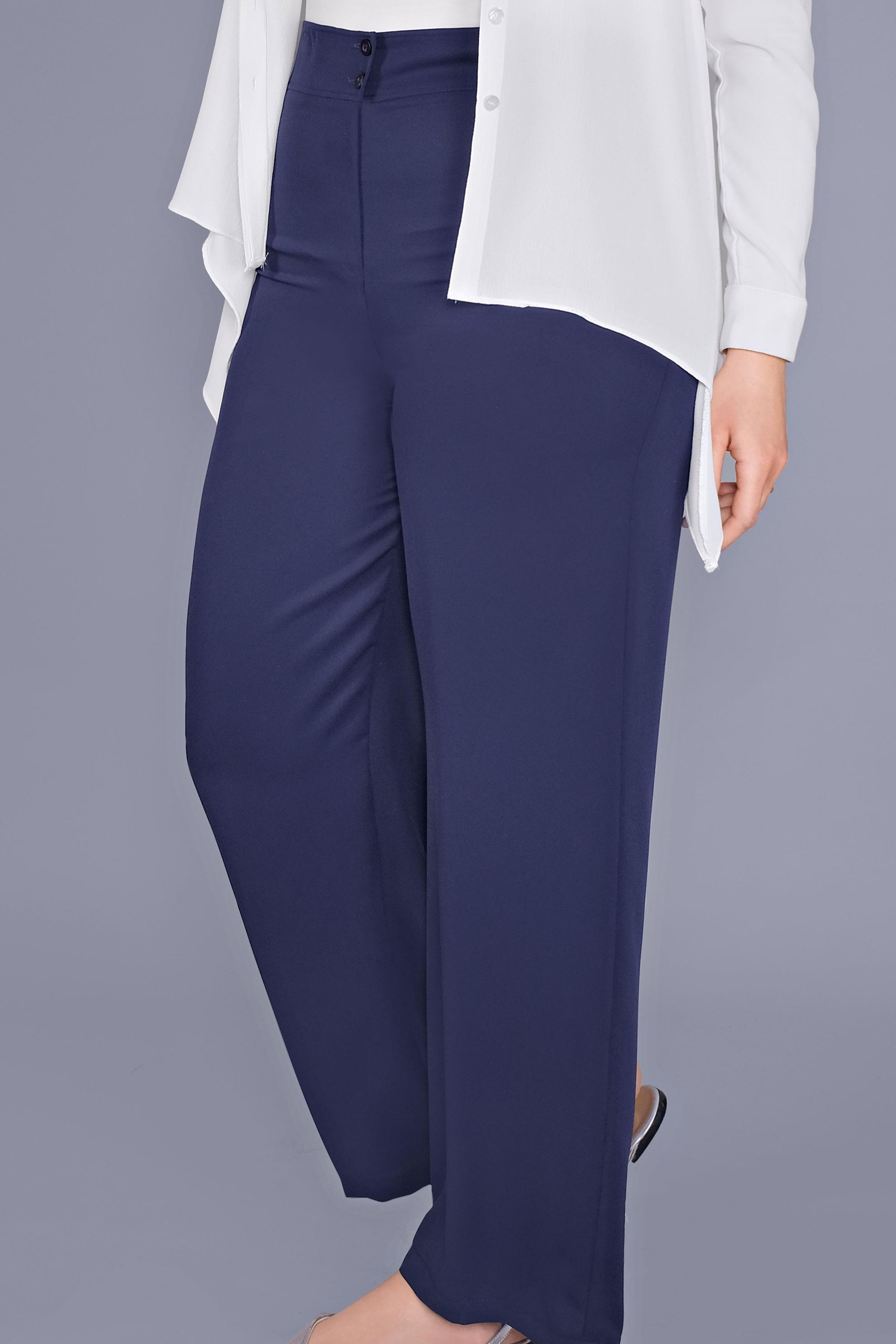 Tesettür giyim LACİVERT FERMUAR DETAYLI PANTOLON 70239 