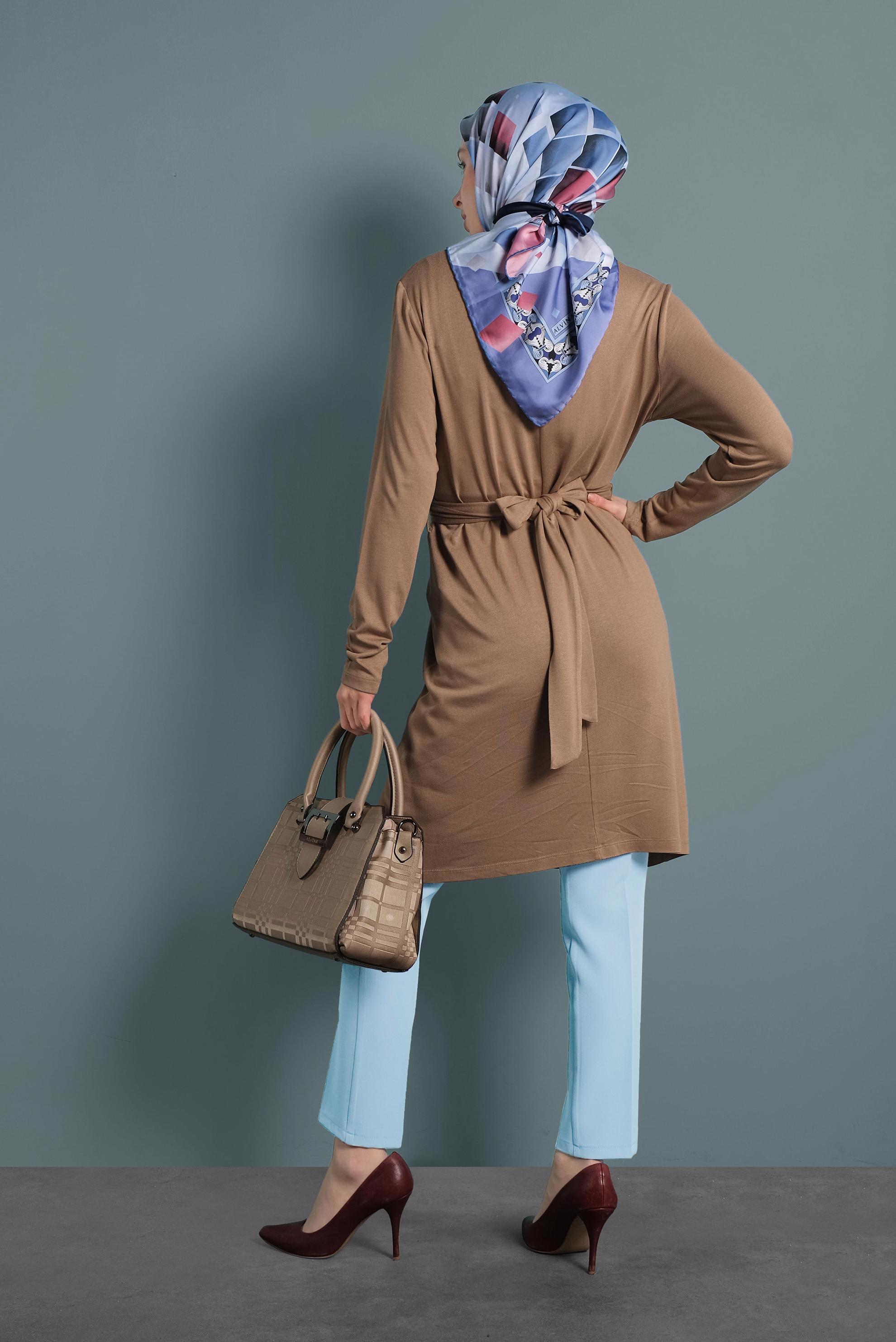 Tesettür giyim MAVİ KLASİK KUMAŞ PANTOLON 7502