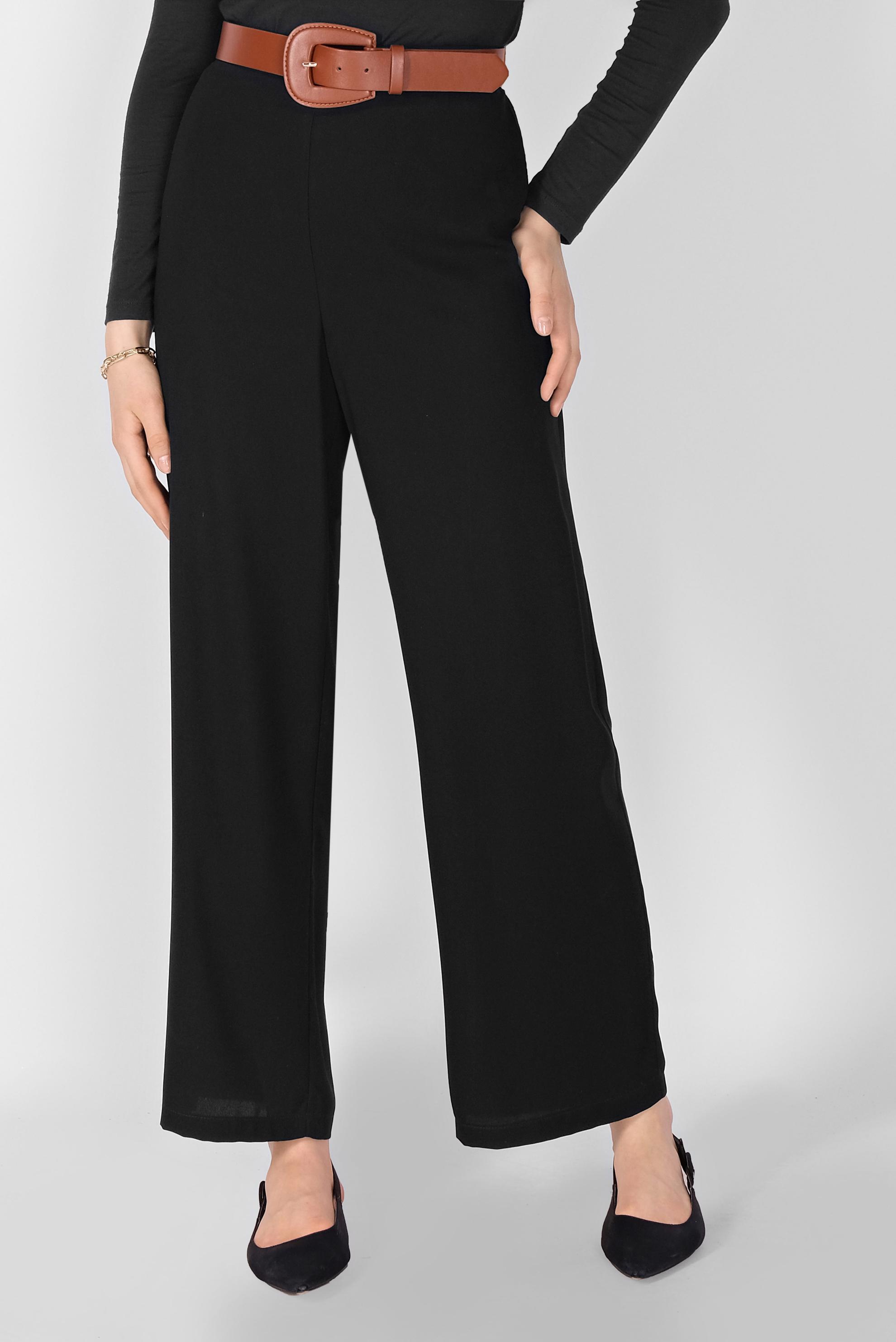 Tesettür giyim SİYAH GENİŞ KESİM PANTOLON 7601 