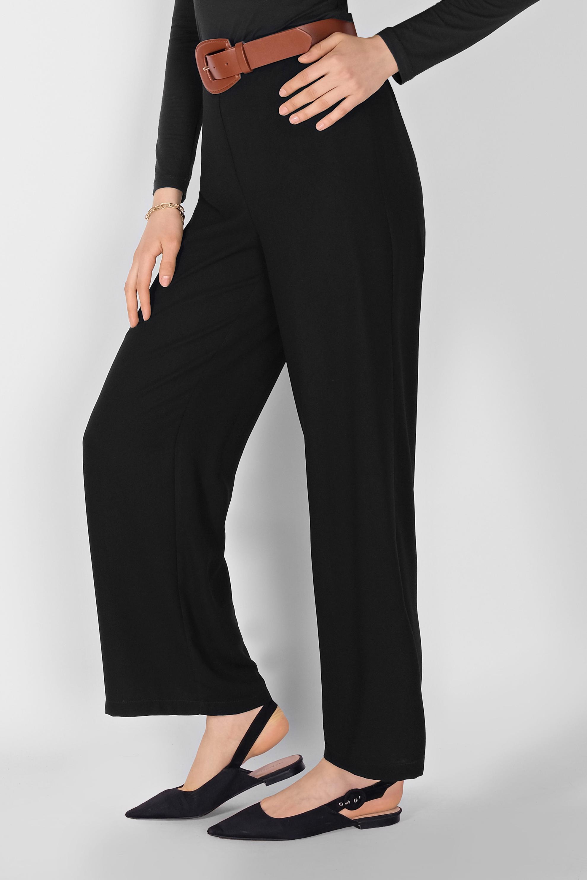 Tesettür giyim SİYAH GENİŞ KESİM PANTOLON 7601 