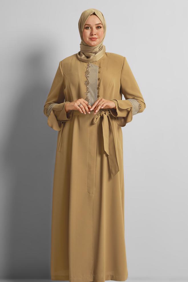 Vêtements hijab TABA COUCHE DE FINITION DÉTAILLÉE DE BRODERIE 10199  - ALVİNA