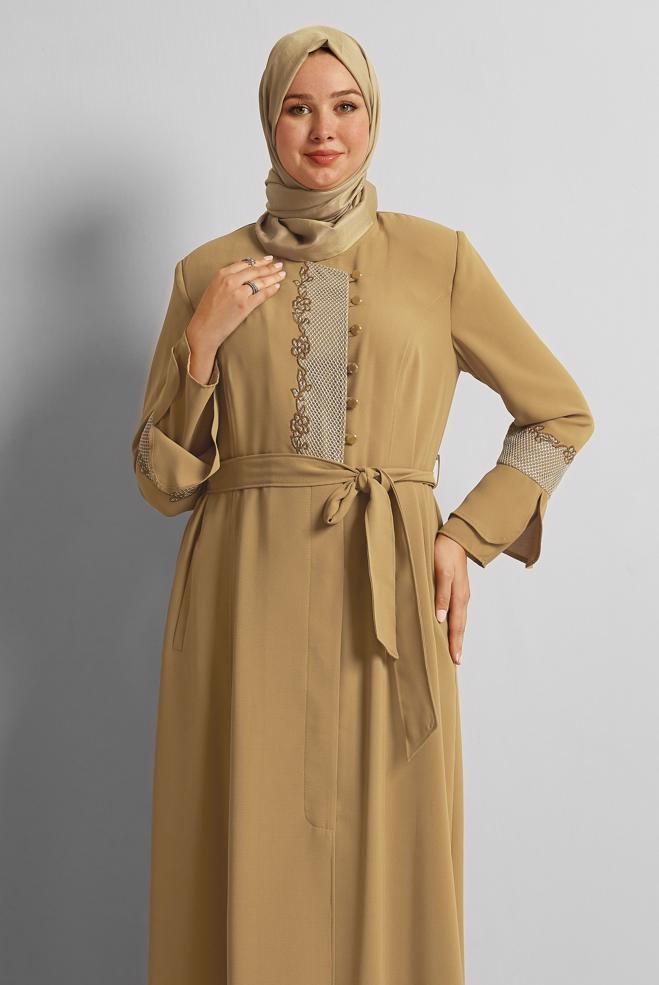 Vêtements hijab TABA COUCHE DE FINITION DÉTAILLÉE DE BRODERIE 10199  - ALVİNA