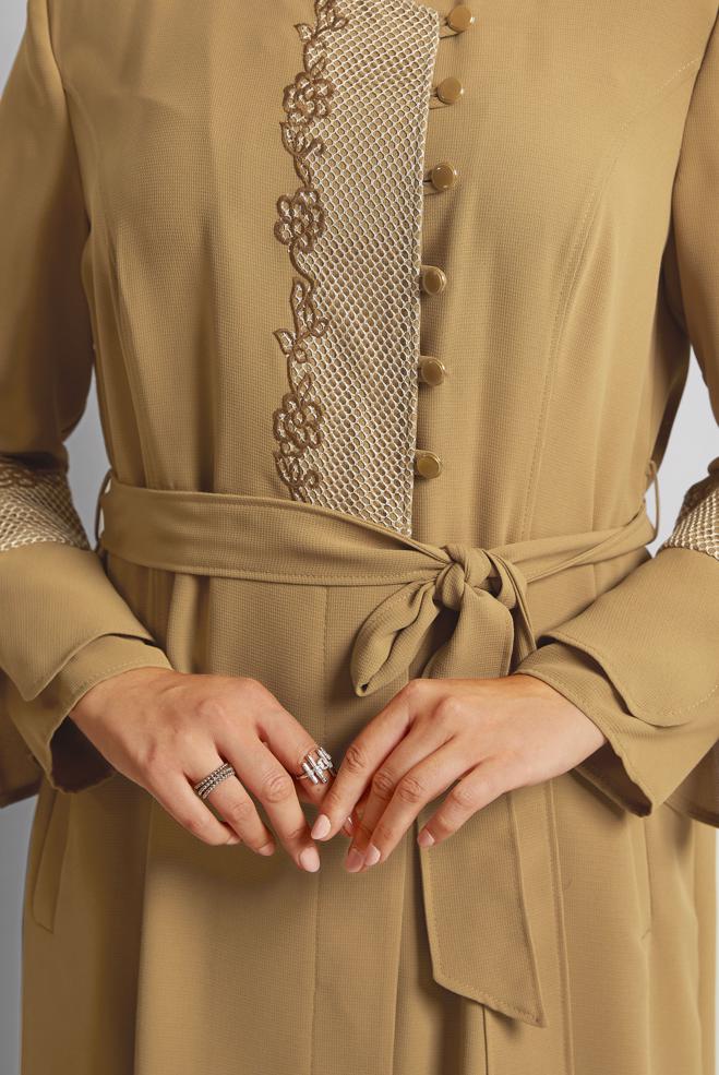 Vêtements hijab TABA COUCHE DE FINITION DÉTAILLÉE DE BRODERIE 10199  - ALVİNA