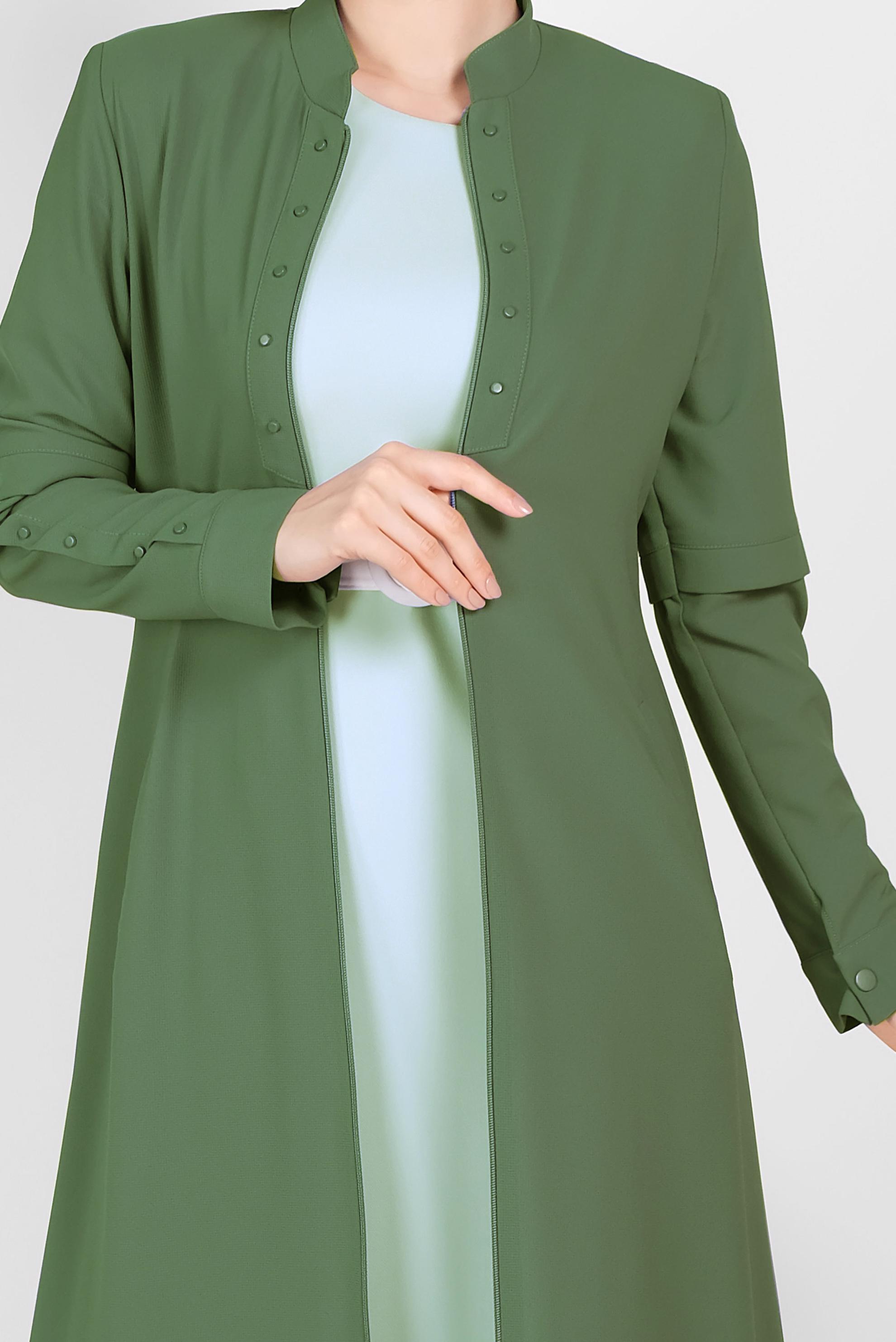 Vêtements hijab KAKI PARDESSUS ZIPPÉ 10203