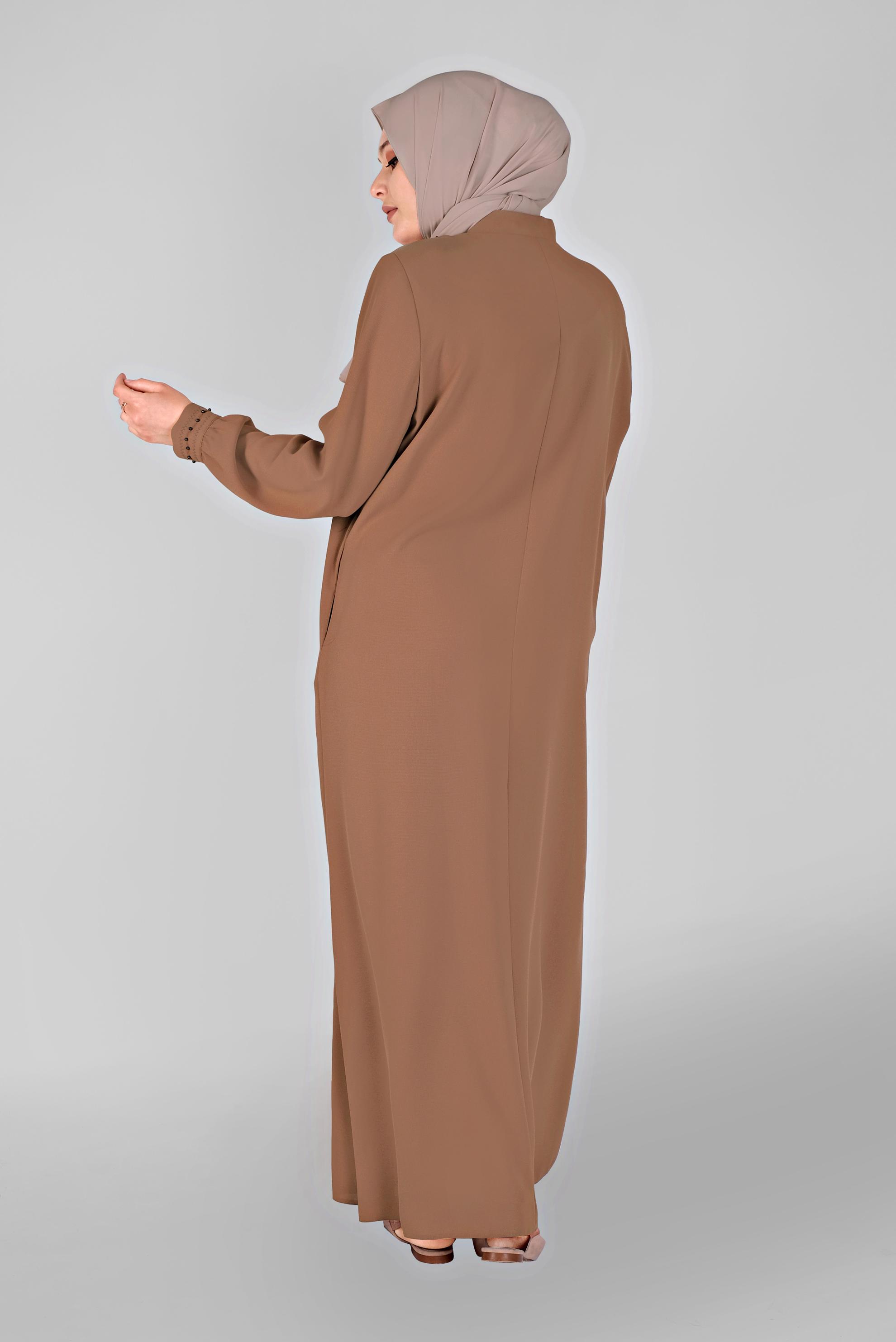 Vêtements hijab TABA COL MANDARİN PERLÉ PARDESSUS 10207