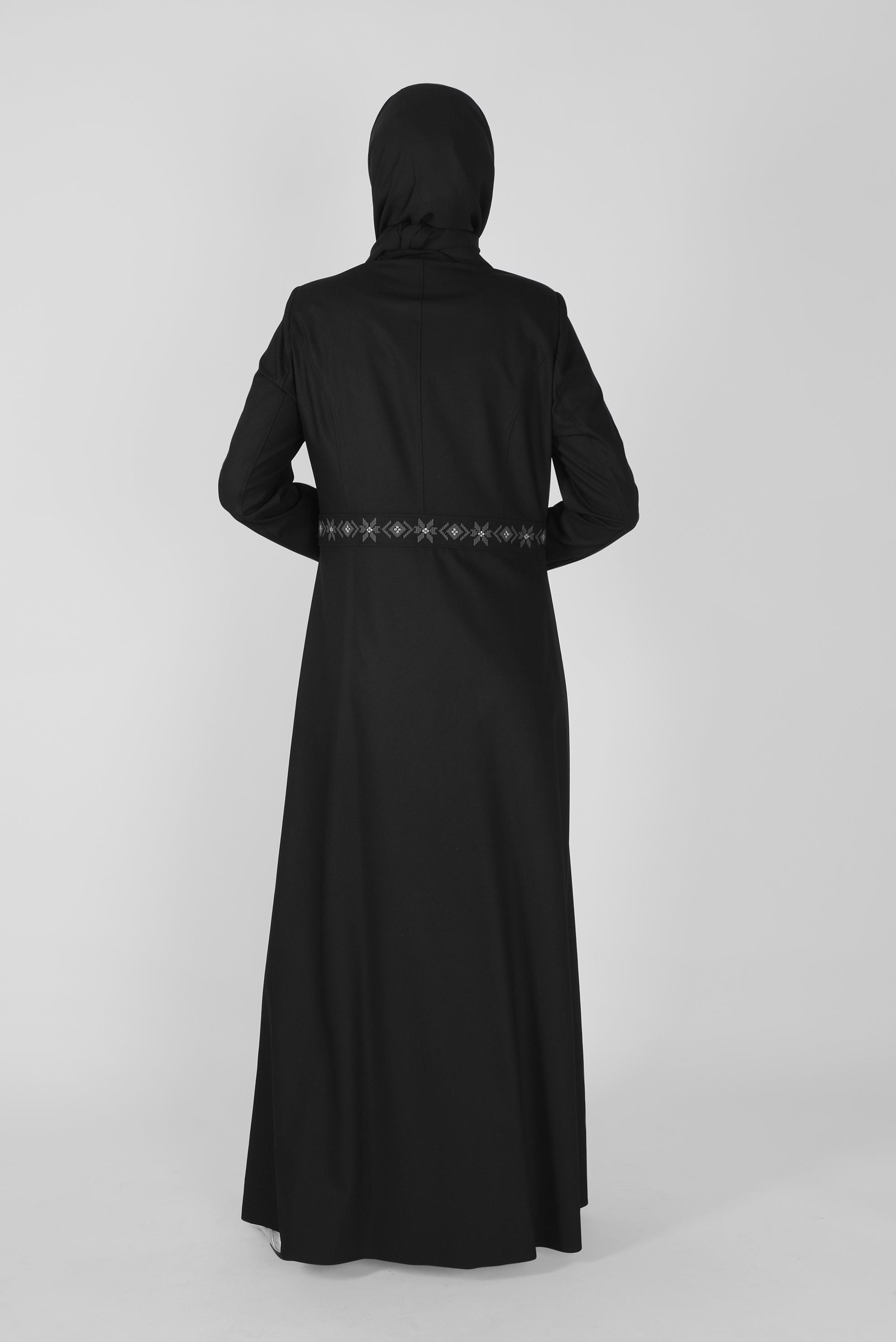 Vêtements hijab NOIR FINITION BRODÉE 10211