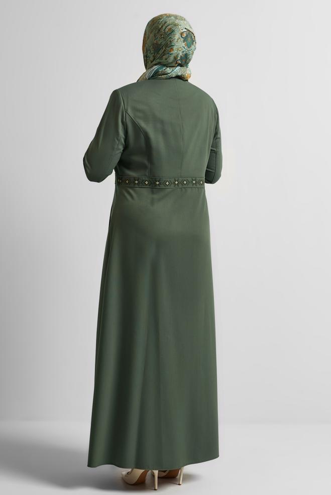 Vêtements hijab KAKI FINITION BRODÉE 10211 - ALVİNA