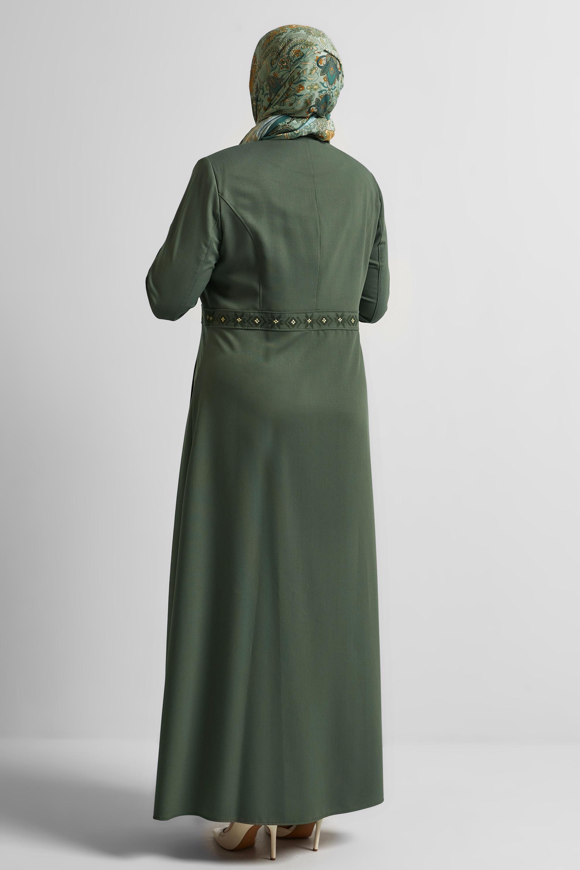 Vêtements hijab KAKI FINITION BRODÉE 10211