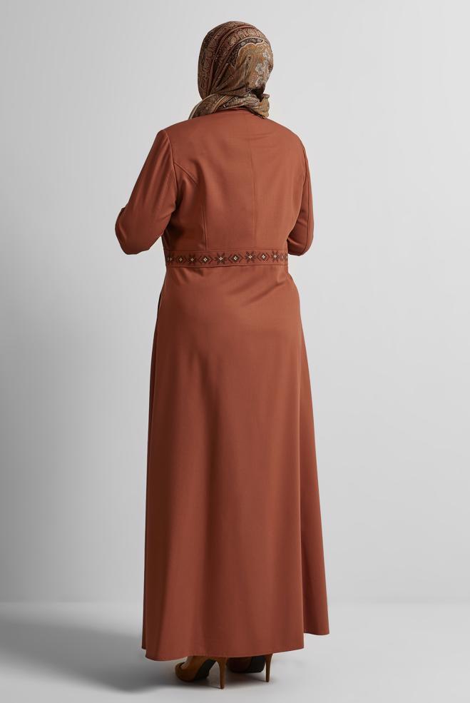Vêtements hijab ORANGE FINITION BRODÉE 10211 - ALVİNA