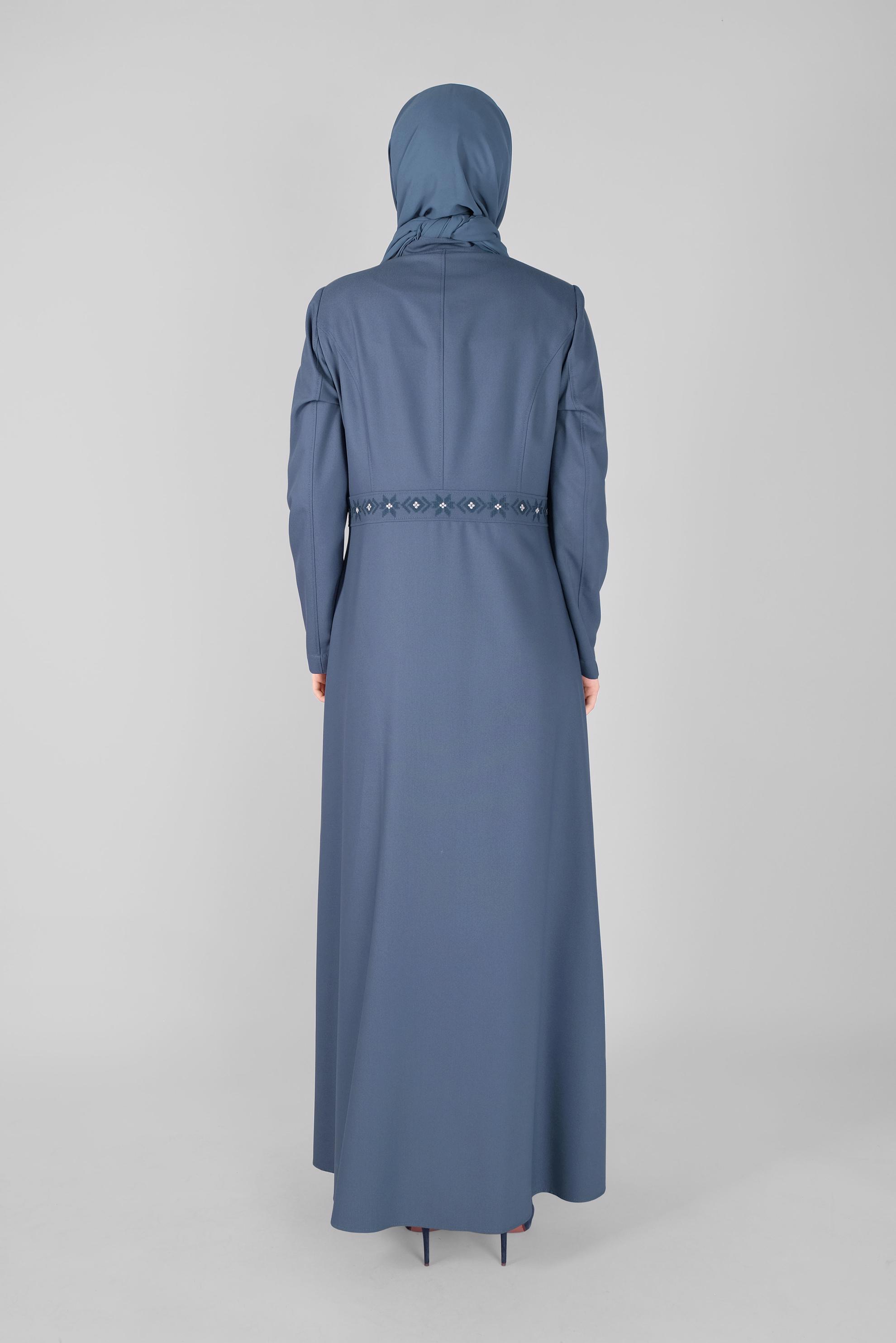 Vêtements hijab BLEU MARINE FINITION BRODÉE 10211