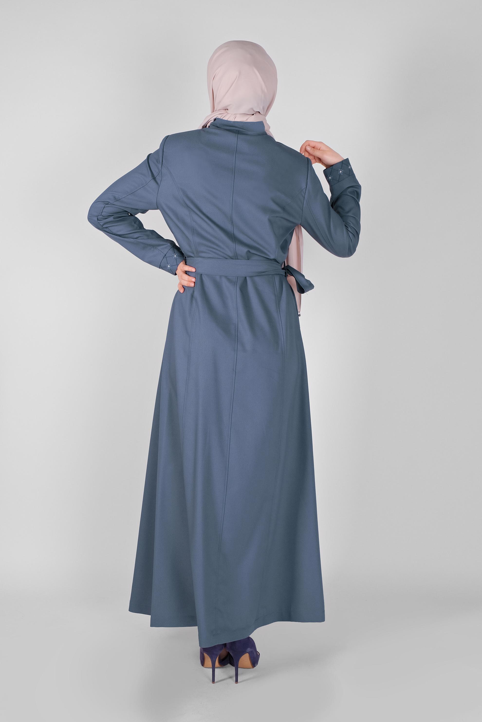 Vêtements hijab BLEU MARINE COUCHE DE FINITION BRODÉE COL JUDICIAIRE 10212 