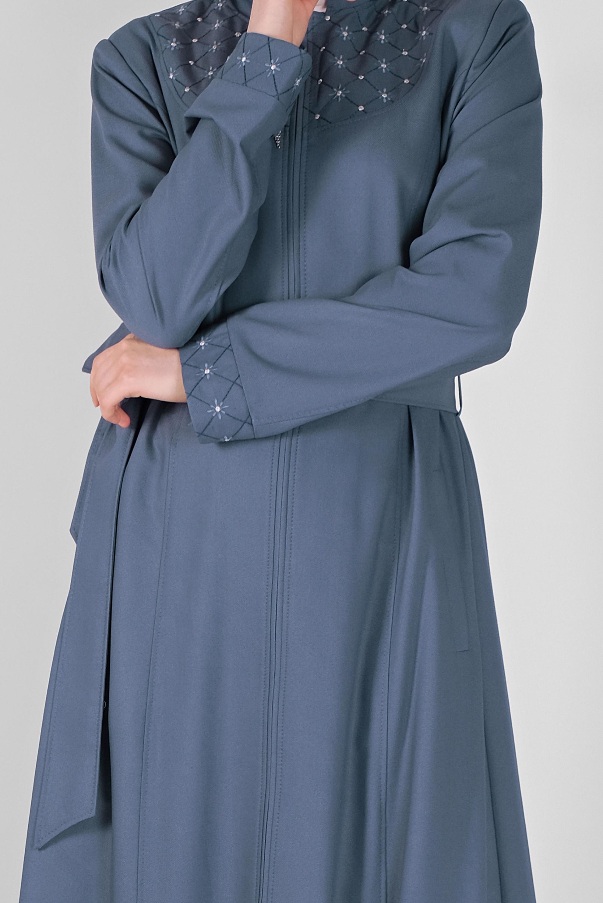 Vêtements hijab BLEU MARINE COUCHE DE FINITION BRODÉE COL JUDICIAIRE 10212 