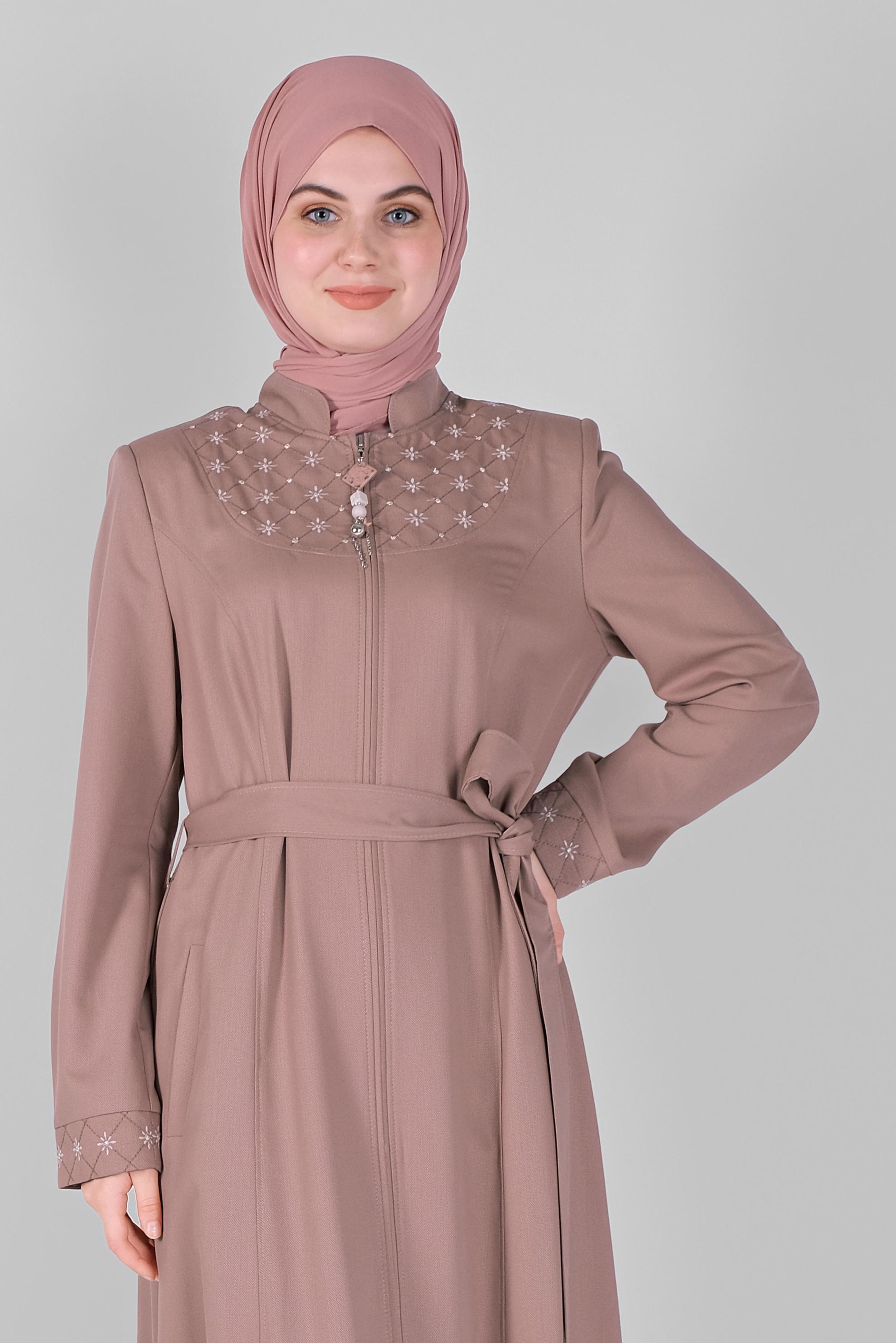 Vêtements hijab ROSE COUCHE DE FINITION BRODÉE COL JUDICIAIRE 10212 
