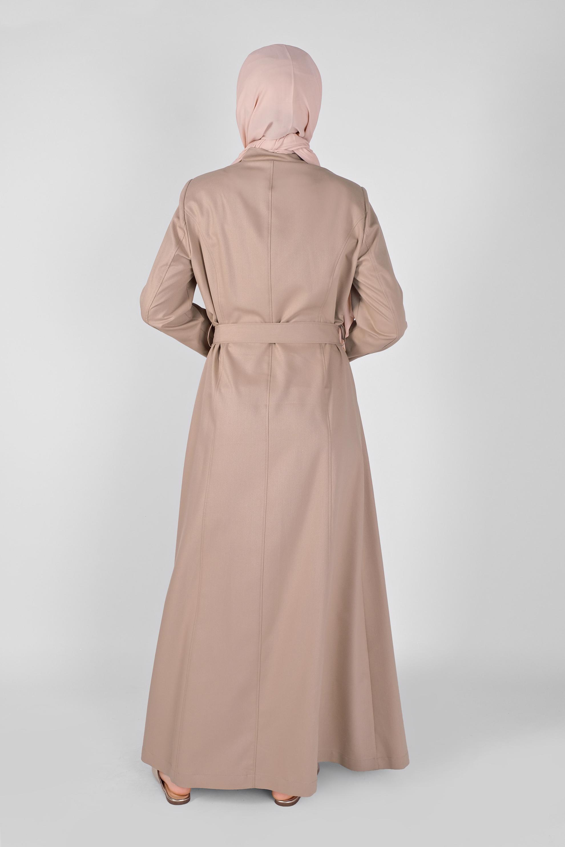 Vêtements hijab BRUN COUCHE DE FINITION BRODÉE COL JUDICIAIRE 10212 