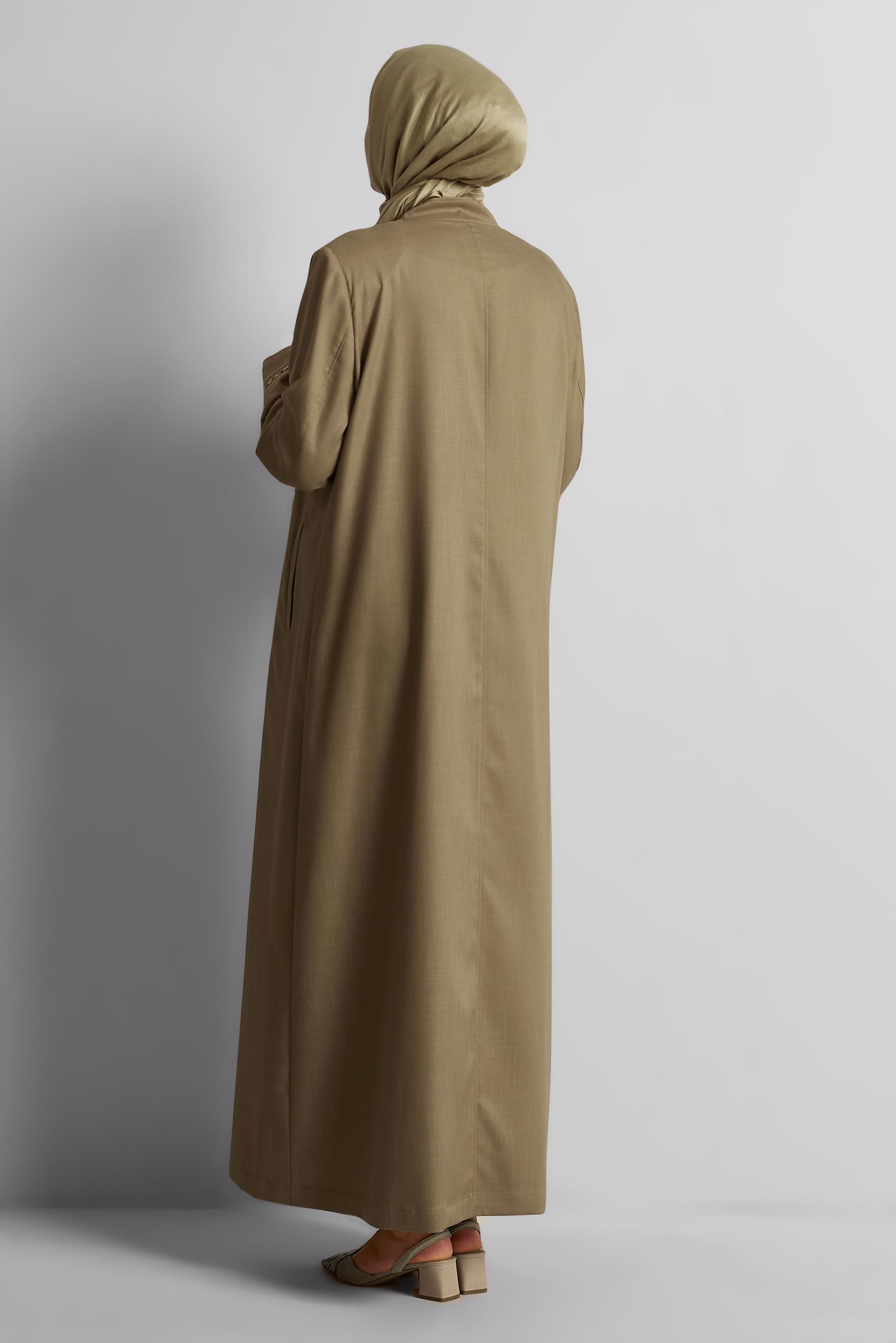 Tesettür giyim KAHVE YAKASI BAĞLAMALI PARDESÜ 10213