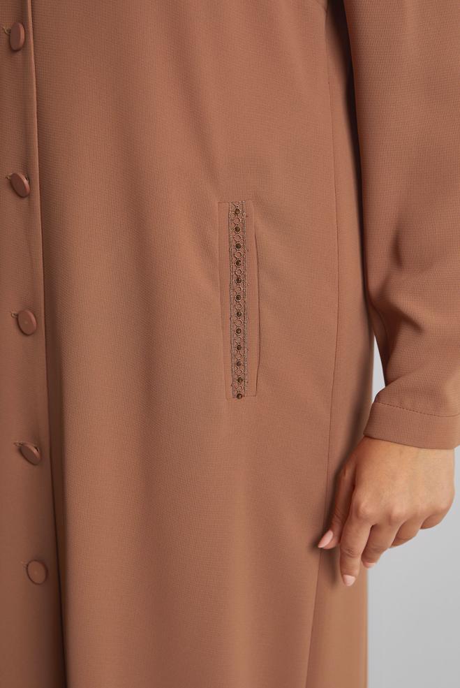 Vêtements hijab TABA PARDESSUS À BOUTONNÉ À EMBELLI 10222 - ALVİNA