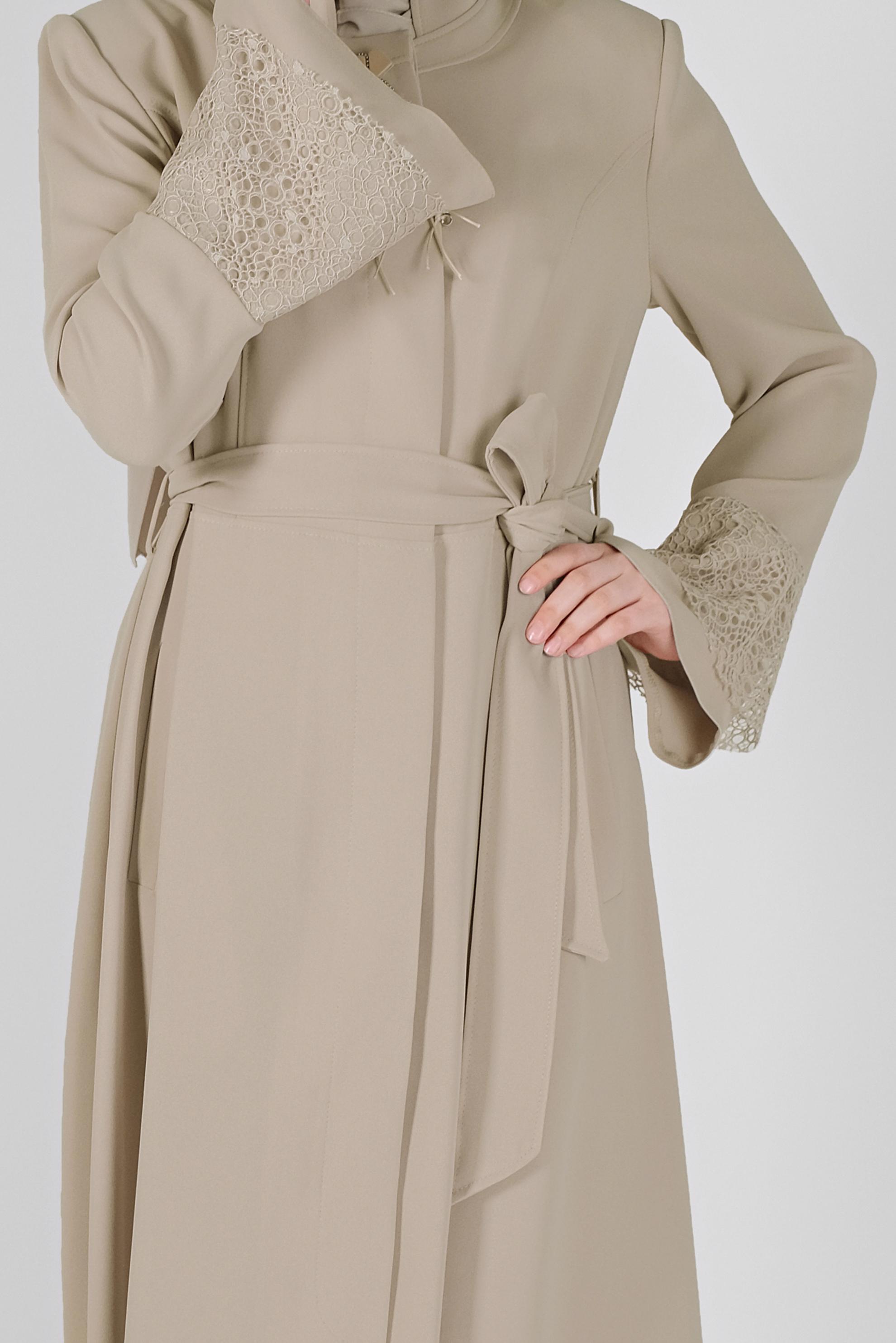 Vêtements hijab BEIGE COUCHE DE FINITION CEINTURÉE DÉTAIL GUIPURE 10223