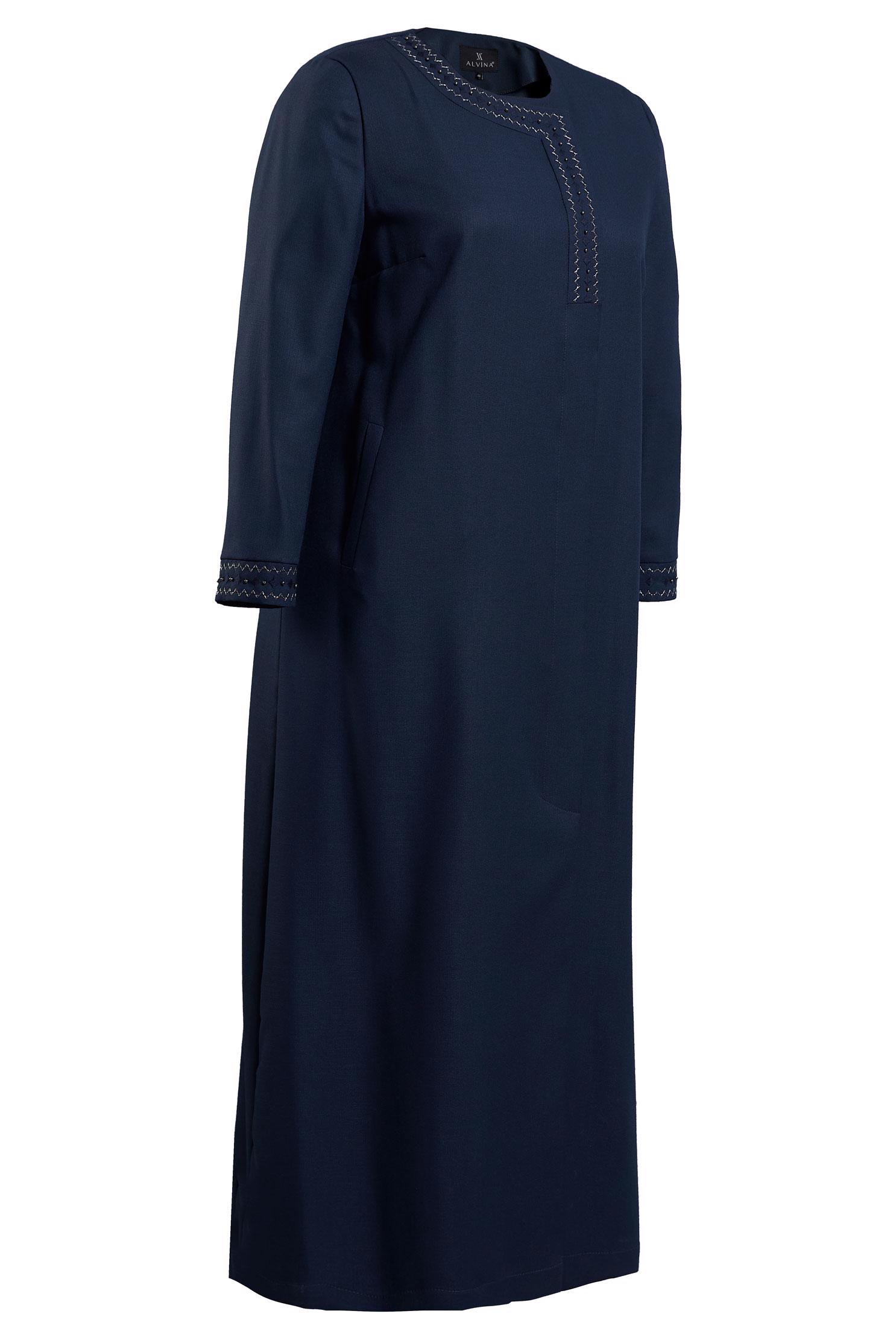 Tesettür giyim LACİVERT İŞLEME DETAYLI PARDESÜ 10231