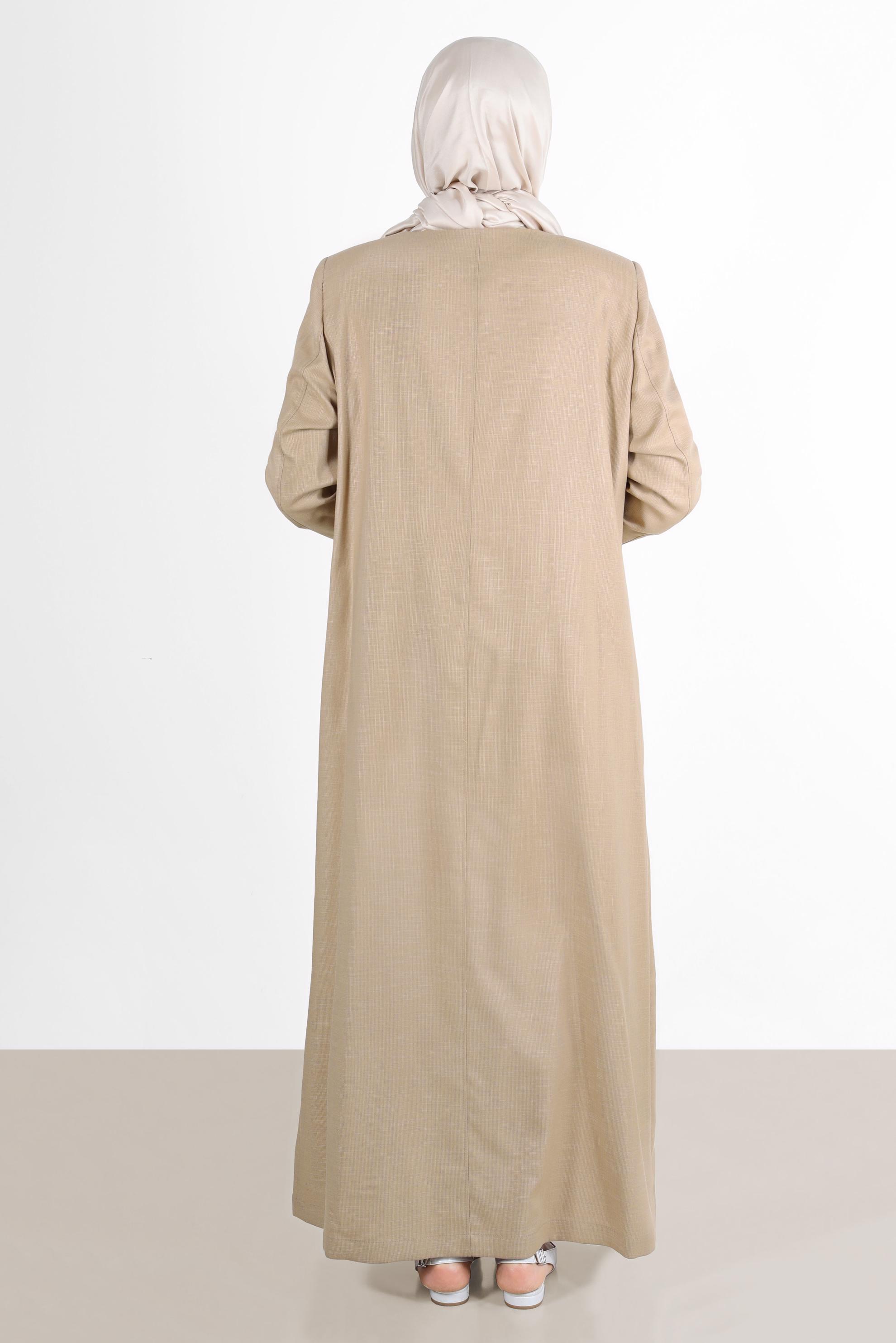 Tesettür giyim KAHVE İŞLEME DETAYLI PARDESÜ 10231