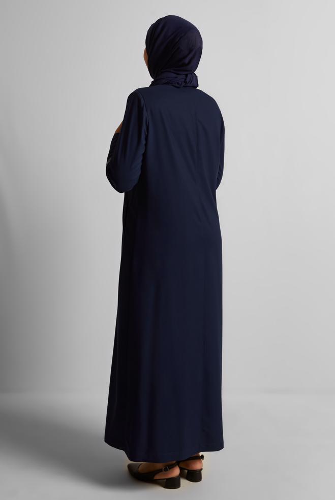 Vêtements hijab BLEU MARINE PARDESSUS À BROOCH 10233 - ALVİNA