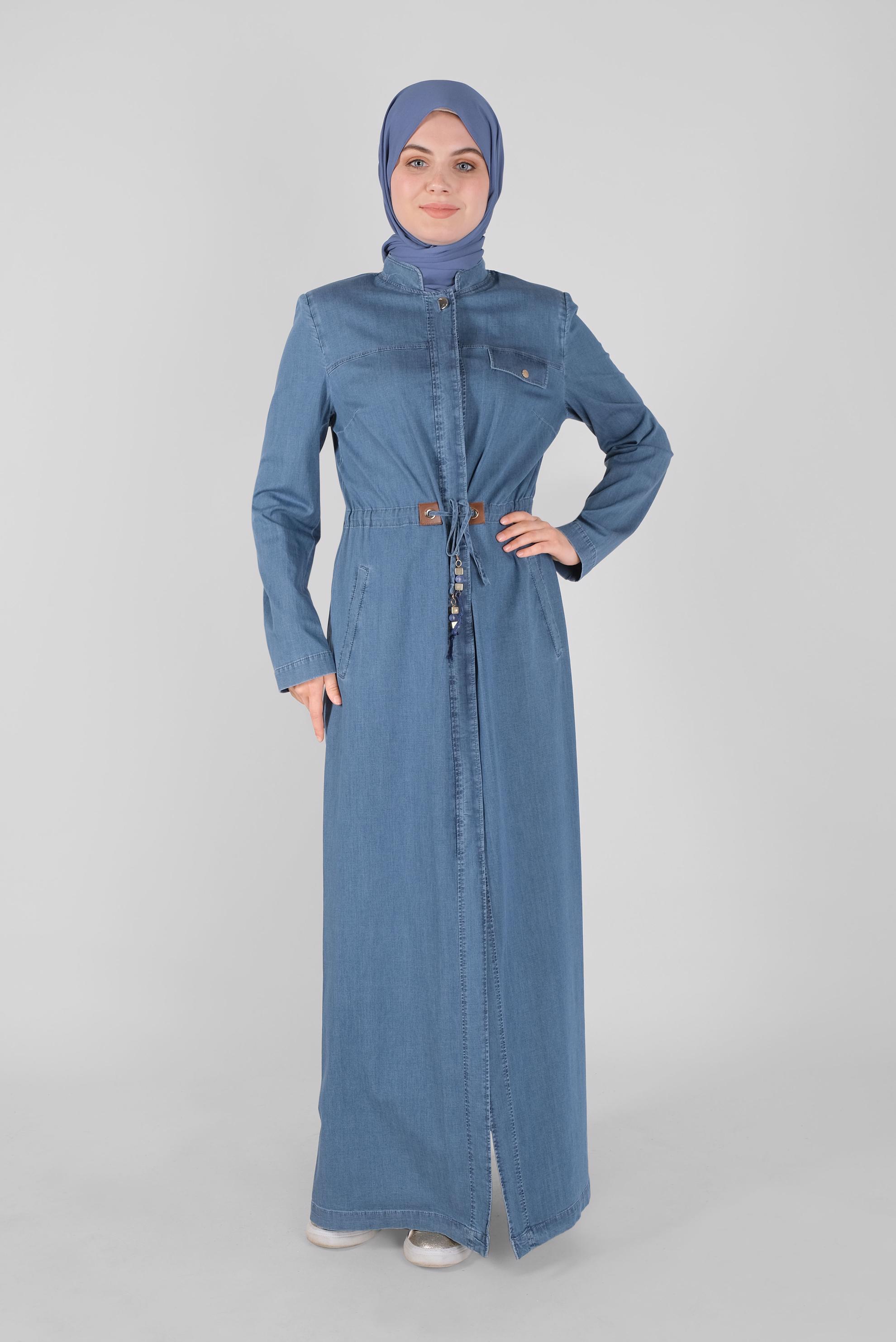 Vêtements hijab BLEU MARINE COUCHE DE FINITION EN DENIM 10240