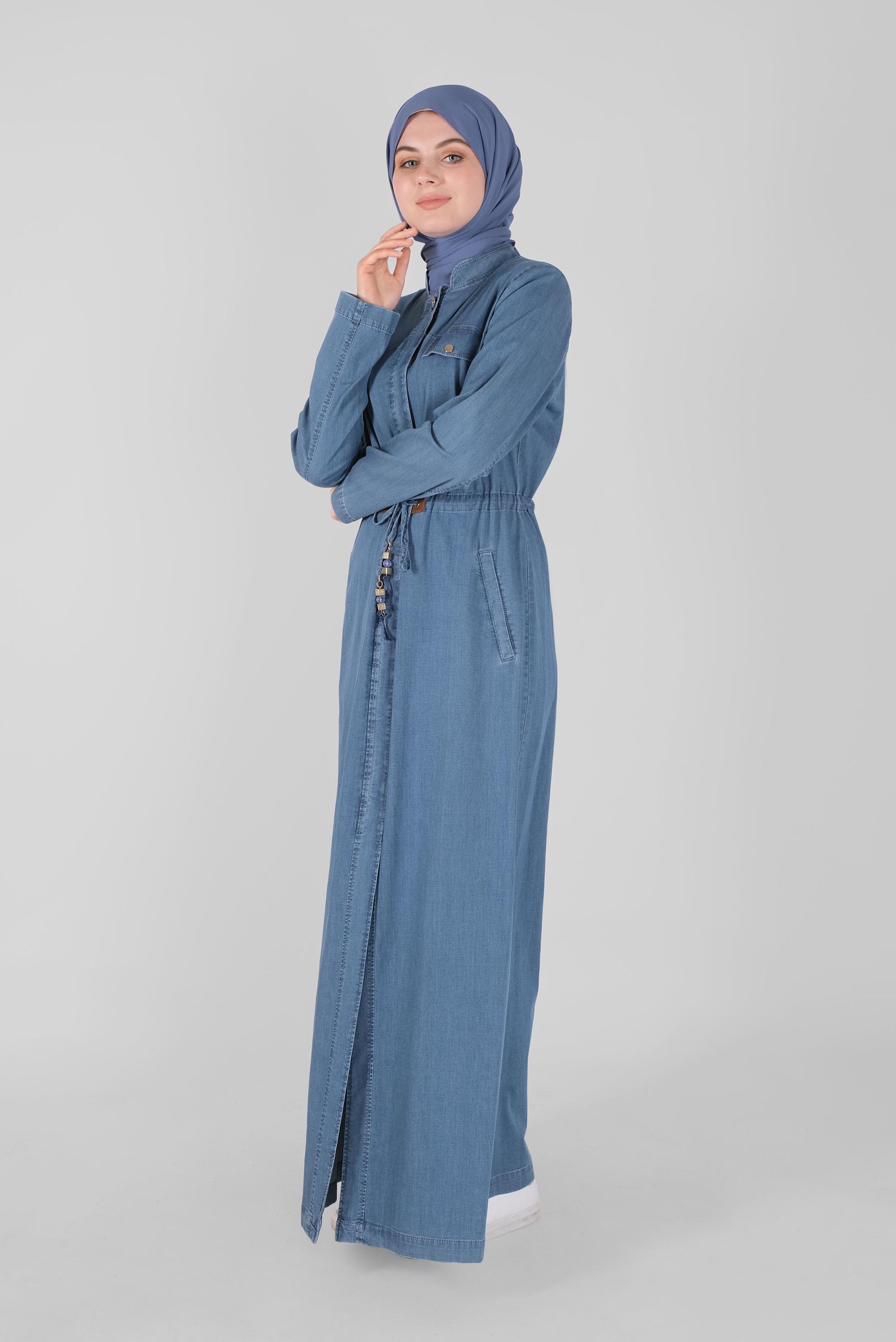 Vêtements hijab BLEU MARINE COUCHE DE FINITION EN DENIM 10240