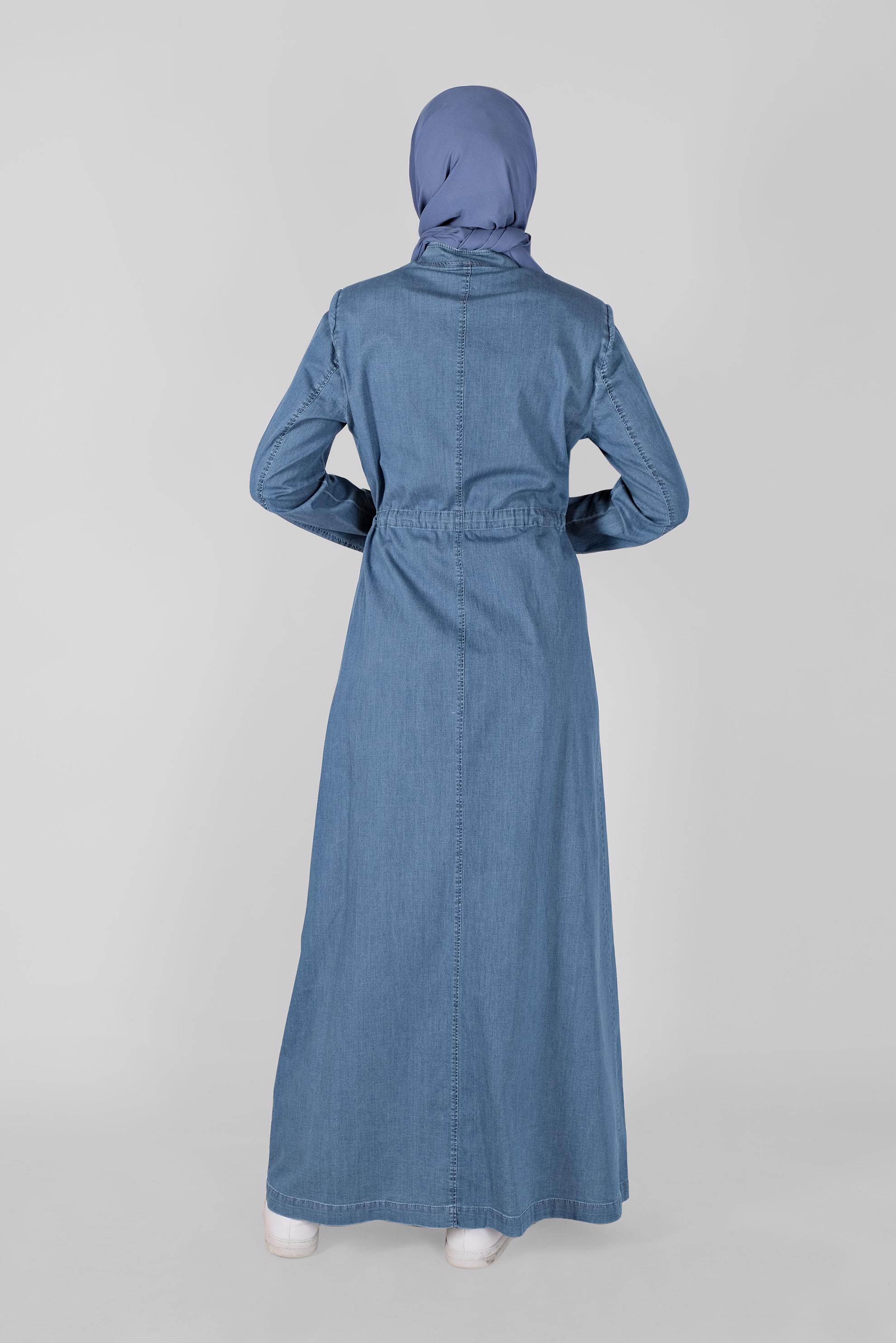 Vêtements hijab BLEU MARINE COUCHE DE FINITION EN DENIM 10240